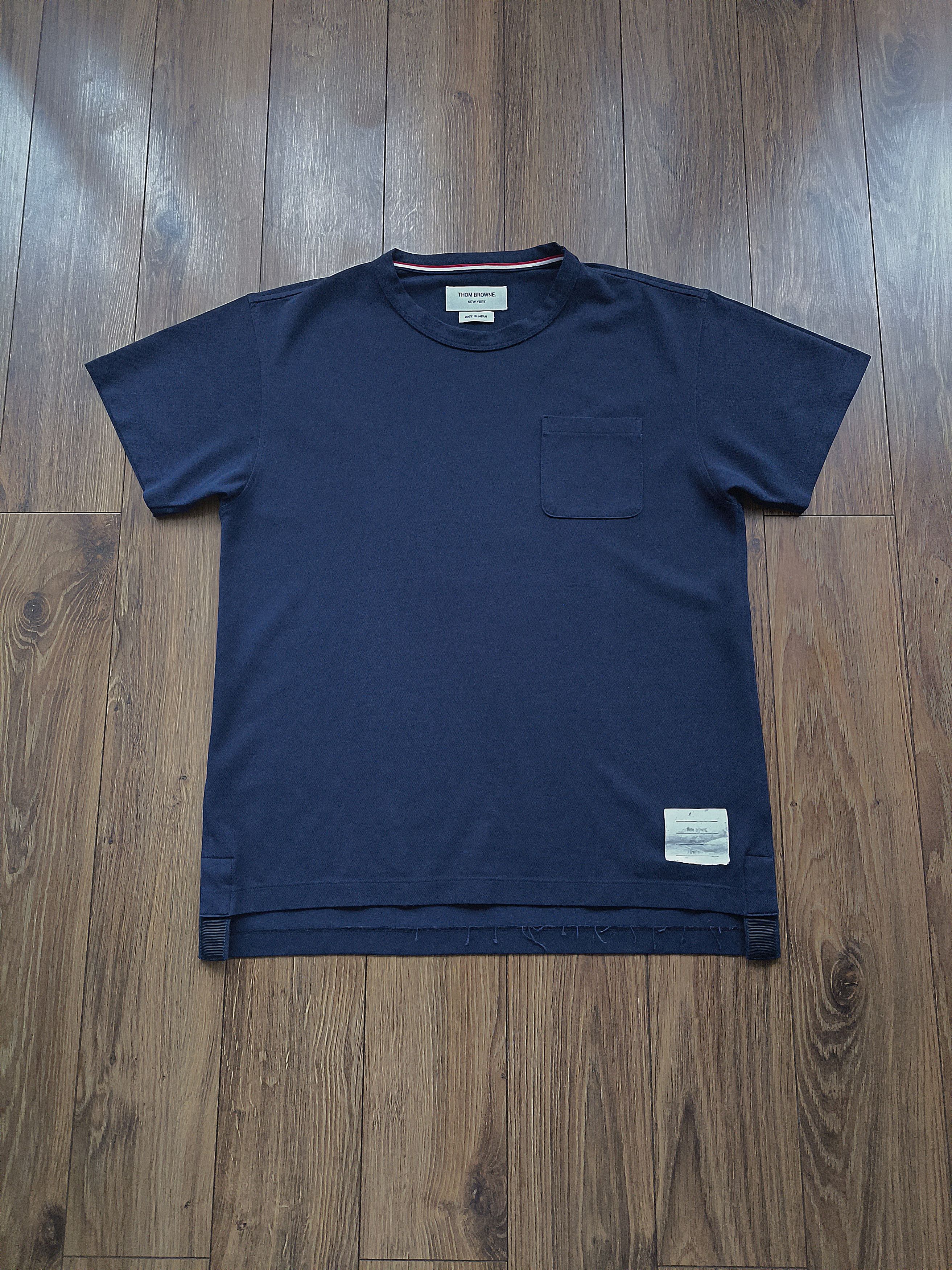 Thom Browne TB Navy Pocket Tee, size 2, good condition plus Size US M / EU 48-50 / 2 - 1 Thumbnail