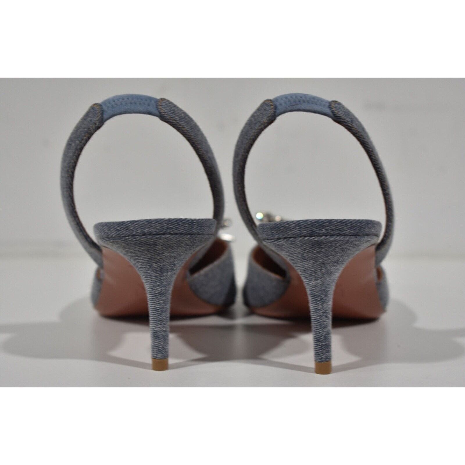 Amina Muaddi Rosie Sling Crystal Bow Slingback Sandal Heel Pump 38.5 Size US 8.5 / IT 38.5 - 10 Thumbnail