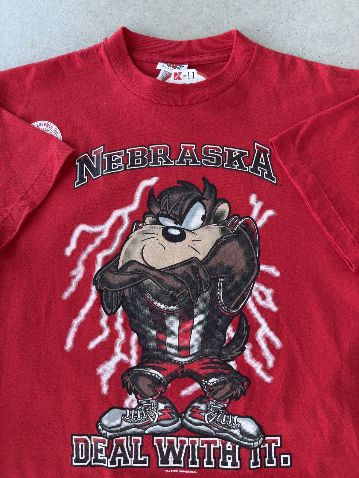 Vintage Vintage 1995 Nebraska Cornhuskers Taz Lightning Tee Size US L / EU 52-54 / 3 - 2 Thumbnail