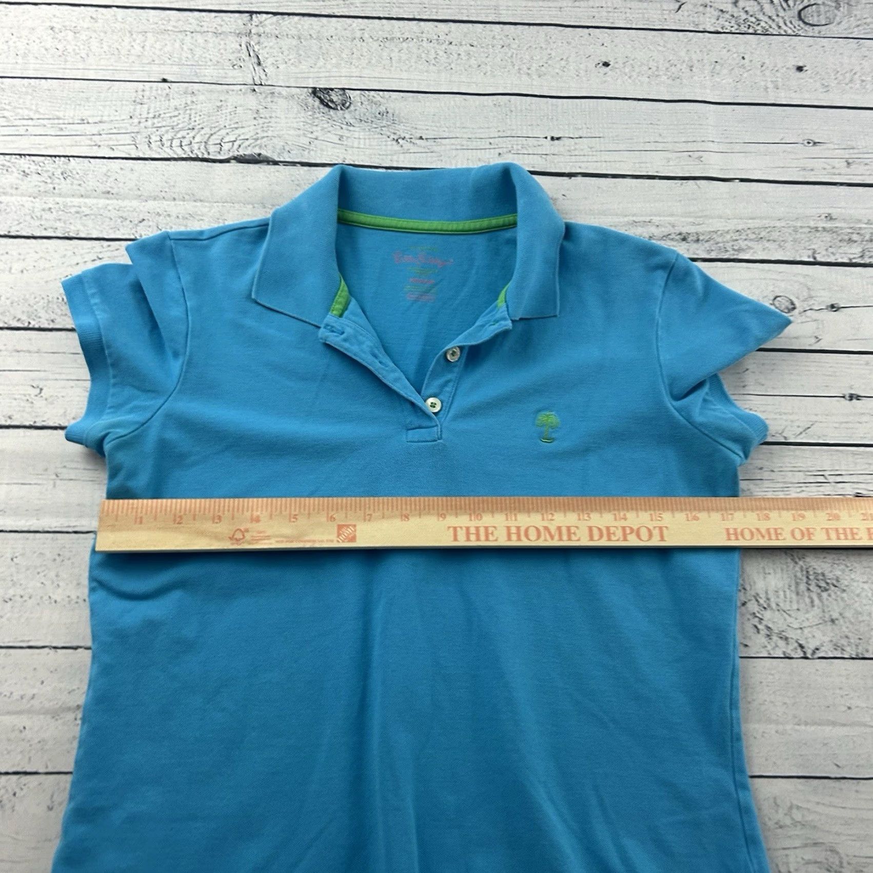 Lilly Pulitzer Lilly Pulitzer Polo Shirt Women's Medium Blue Short Sleeve Island Pique Shirt Size M / US 6-8 / IT 42-44 - 5 Thumbnail
