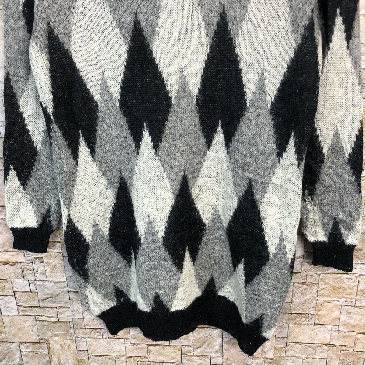 Homespun Knitwear Twhroom Grey Knitwear sweatshirt mohaor #A267 Size US S / EU 44-46 / 1 - 6 Thumbnail