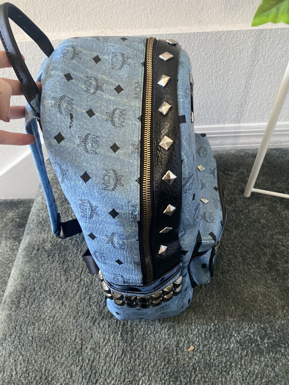 Light Blue customize MCM Backpack