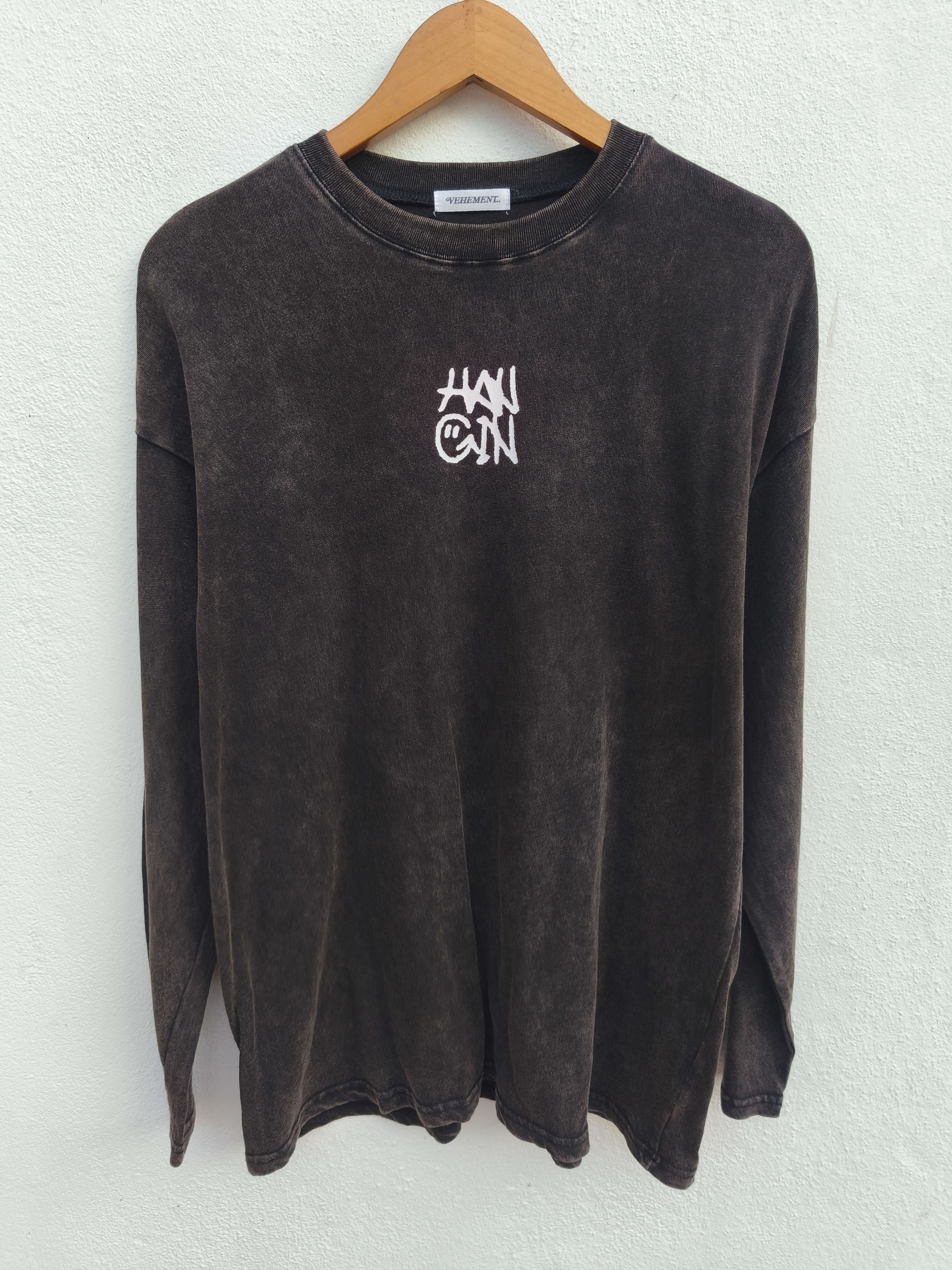 Japanese Brand 🔥 Vehement t shirt long sleeve faded black Size US L / EU 52-54 / 3 - 3 Thumbnail