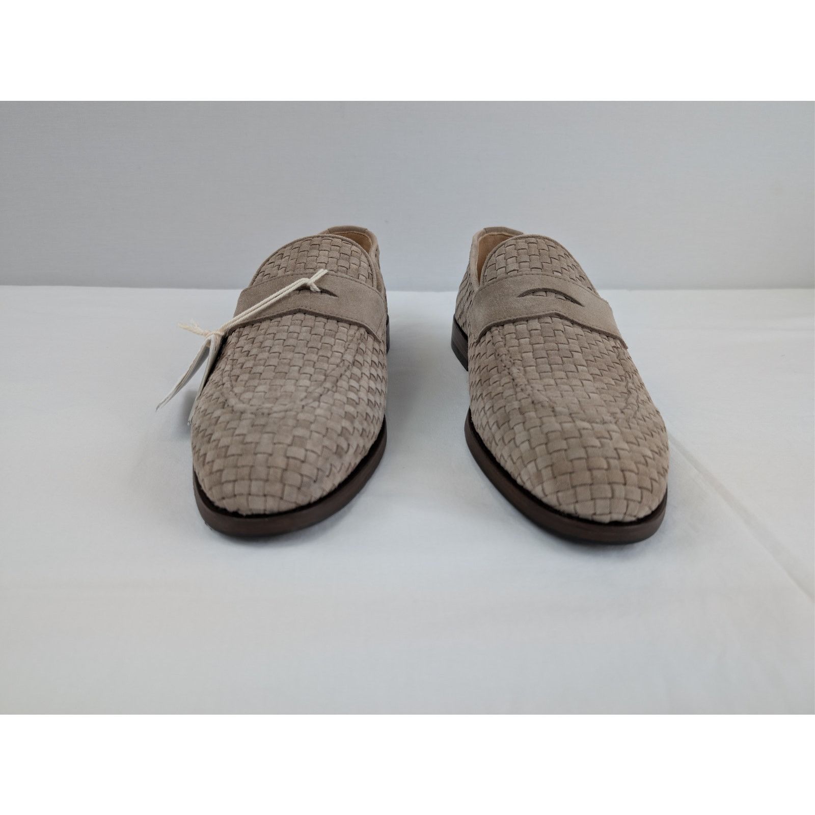 Brunello Cucinelli o1rshd1 Woven Suede Penny Loafers Shoe Boots in Beige Size US 12 / EU 45 - 9 Thumbnail