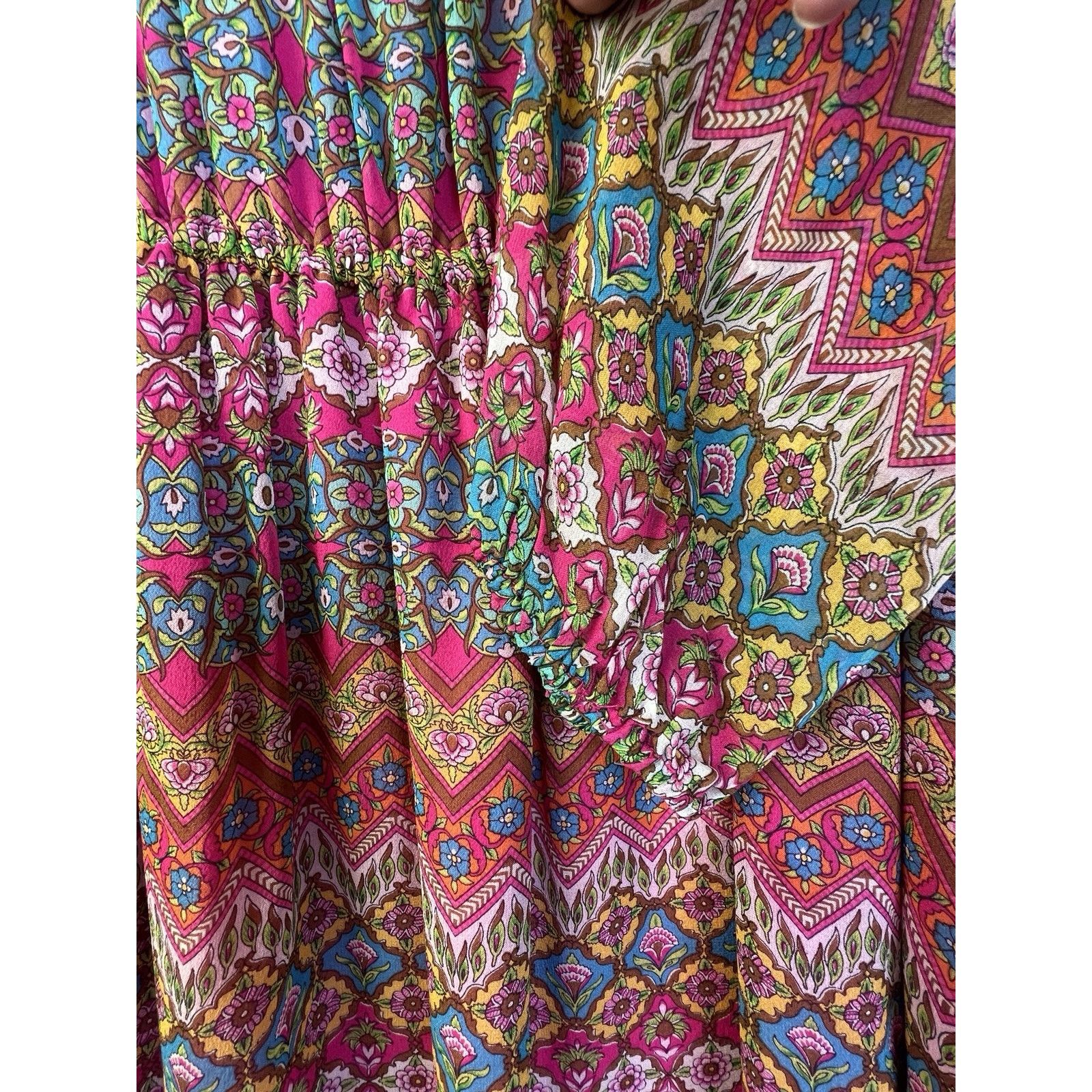 Diane von Furstenberg Diane von Furstenberg DVF Peasant Dress Women 8 Silk Red Size M / US 6-8 / IT 42-44 - 5 Thumbnail