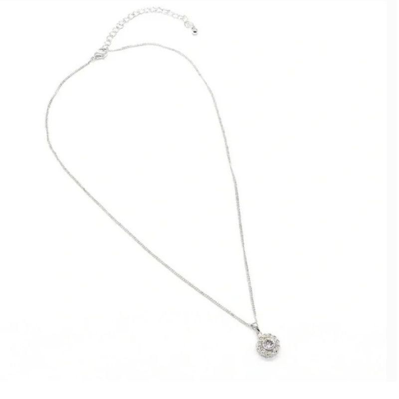 Other Double Halo Necklace Made with Swarovski Crystals | 18" Size ONE SIZE - 3 Thumbnail