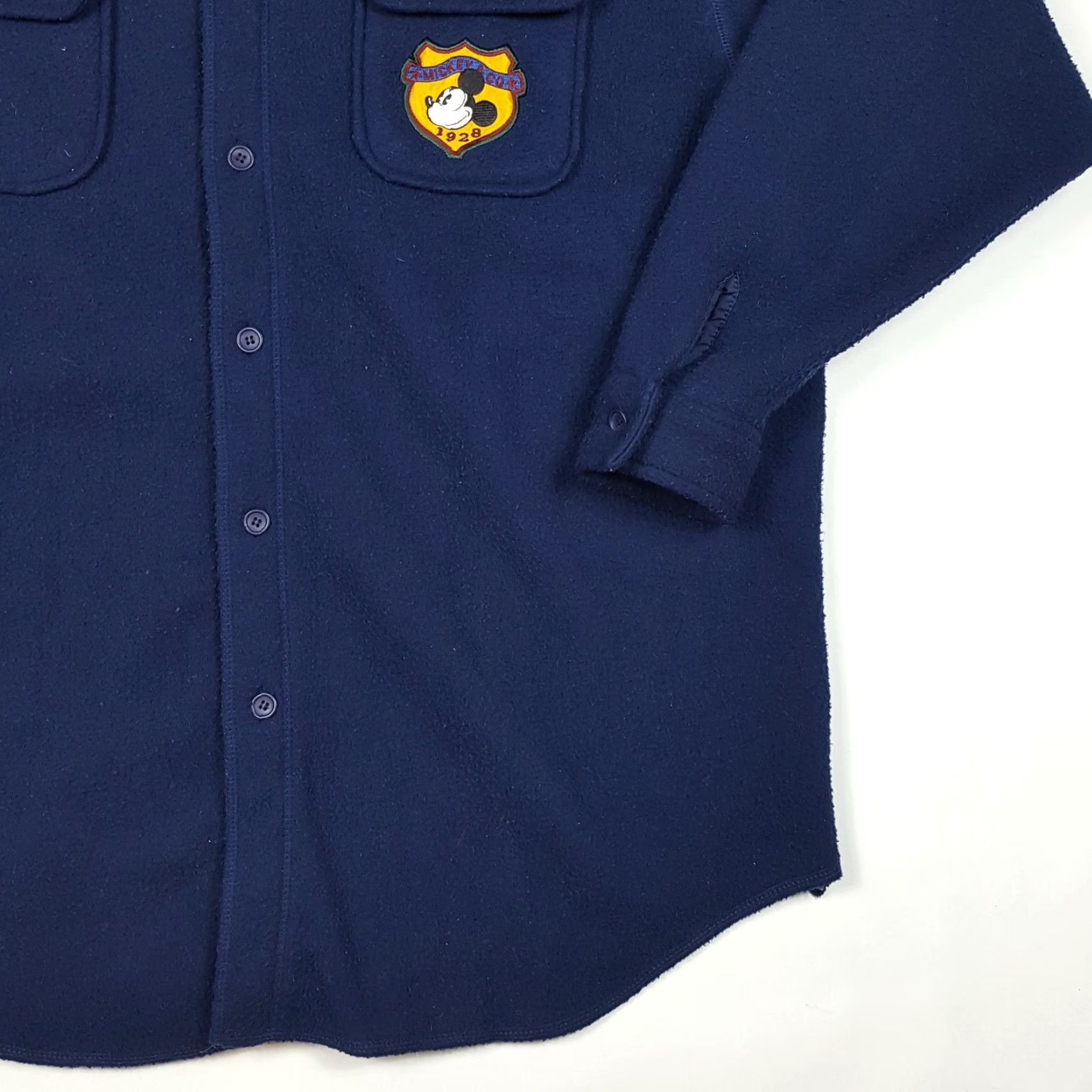 Mickey & Co. VTG 90s Mickey & Co Spell Out Men's Size XL Navy Blue Button Up Collared Dress Shirt Size 46R - 3 Thumbnail