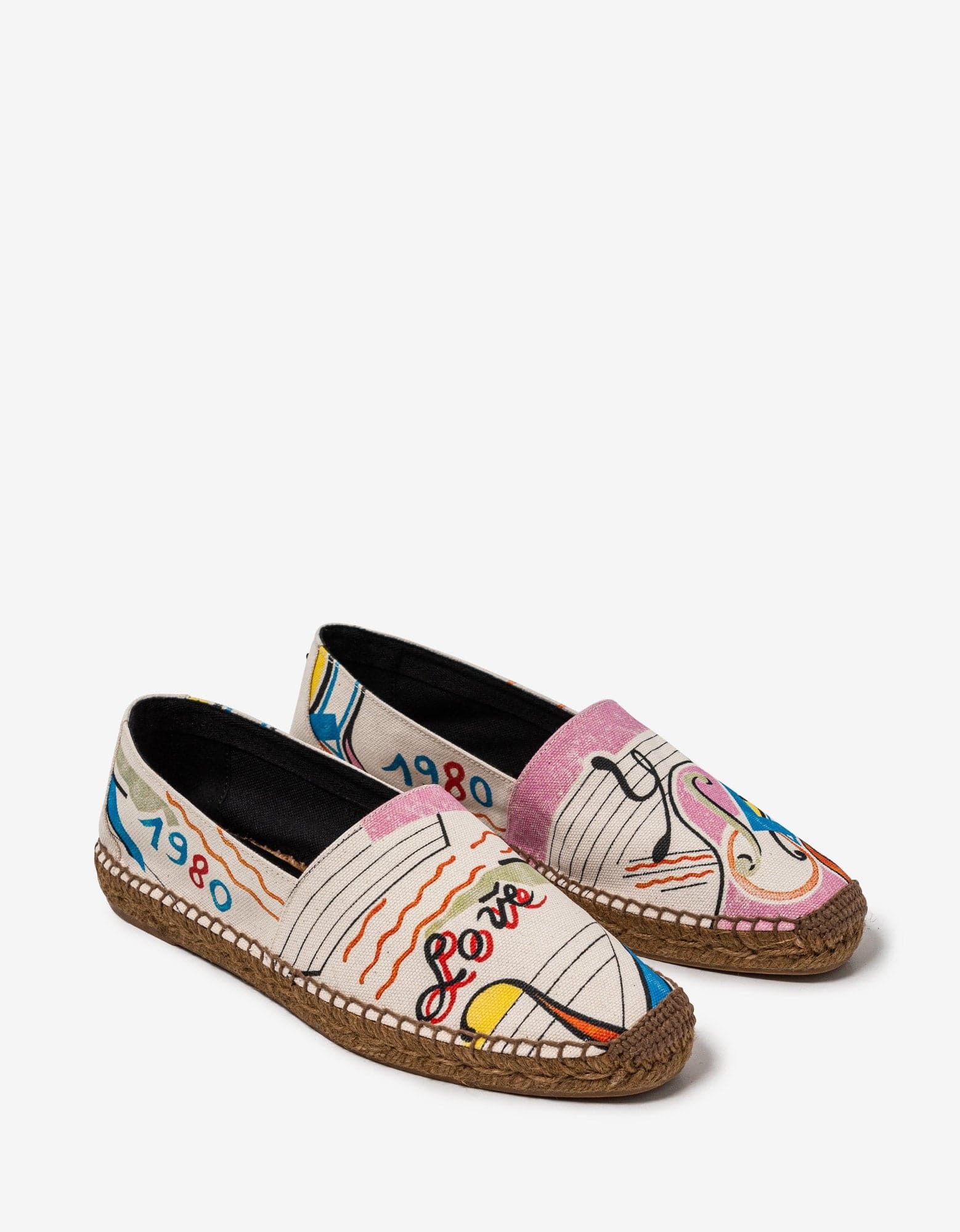 image of Saint Laurent Paris Love 1980 YSL Embroidered Espadrilles Shoes, Men's