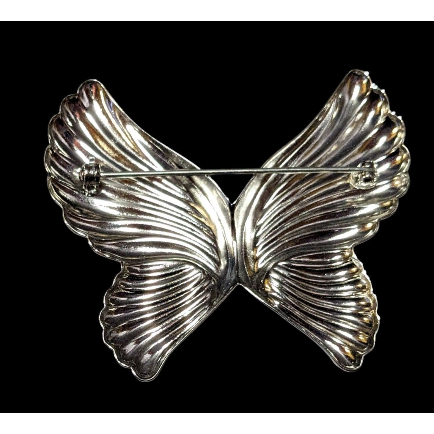 Other Vintage Repousse Style Silver Tone Butterfly Brooch Size ONE SIZE - 2 Thumbnail