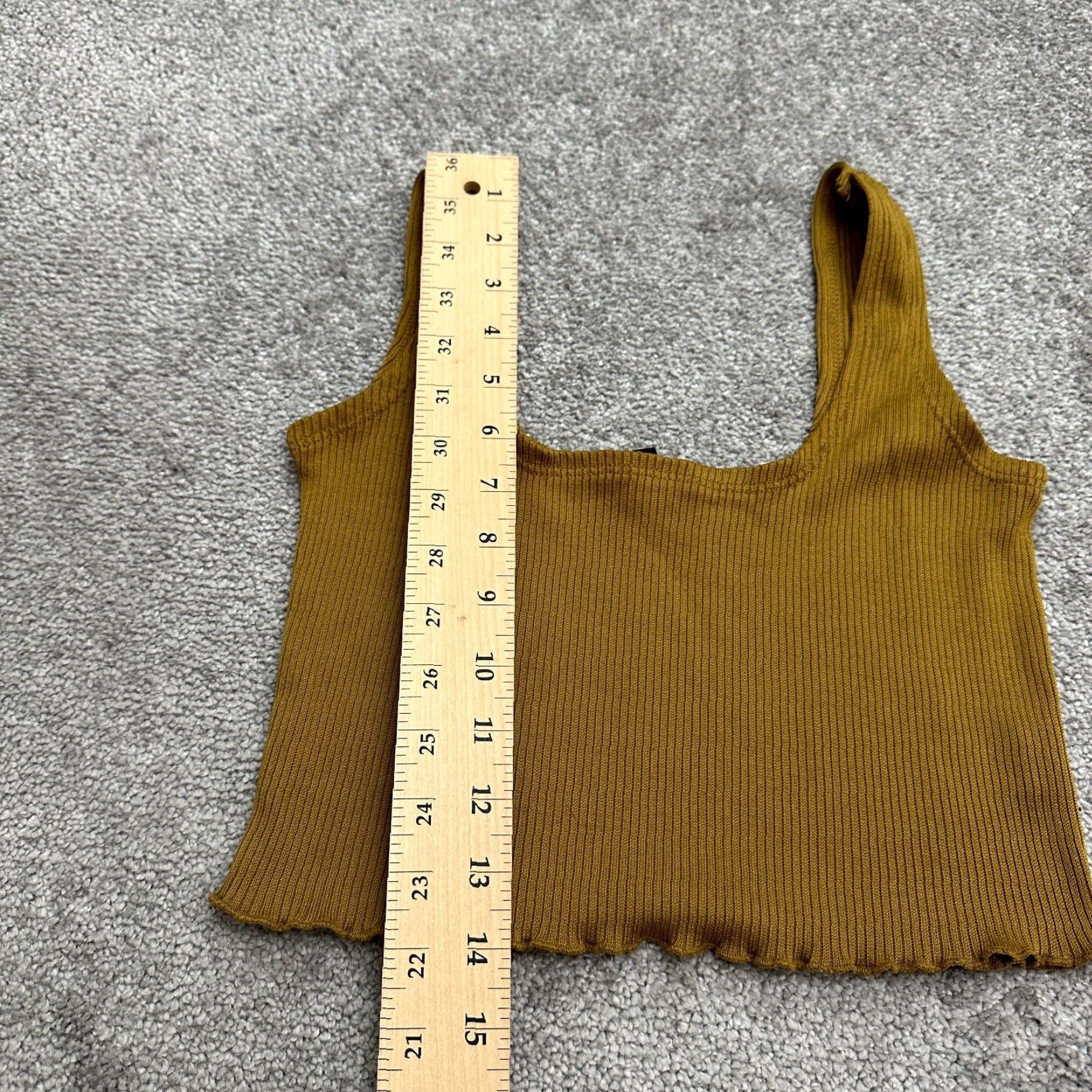 Forever 21 Forever 21 Cropped Top Womens Small Brown Square Neck Sleeveless Ribbed Knit Size S / US 4 / IT 40 - 5 Thumbnail