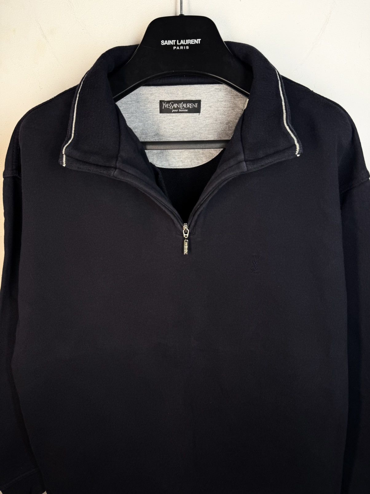 Yves Saint Laurent 90s YSL Sweatshirt 1/4 Quarter Zip Sweater Old Money Vintage Size US XL / EU 56 / 4 - 17 Thumbnail