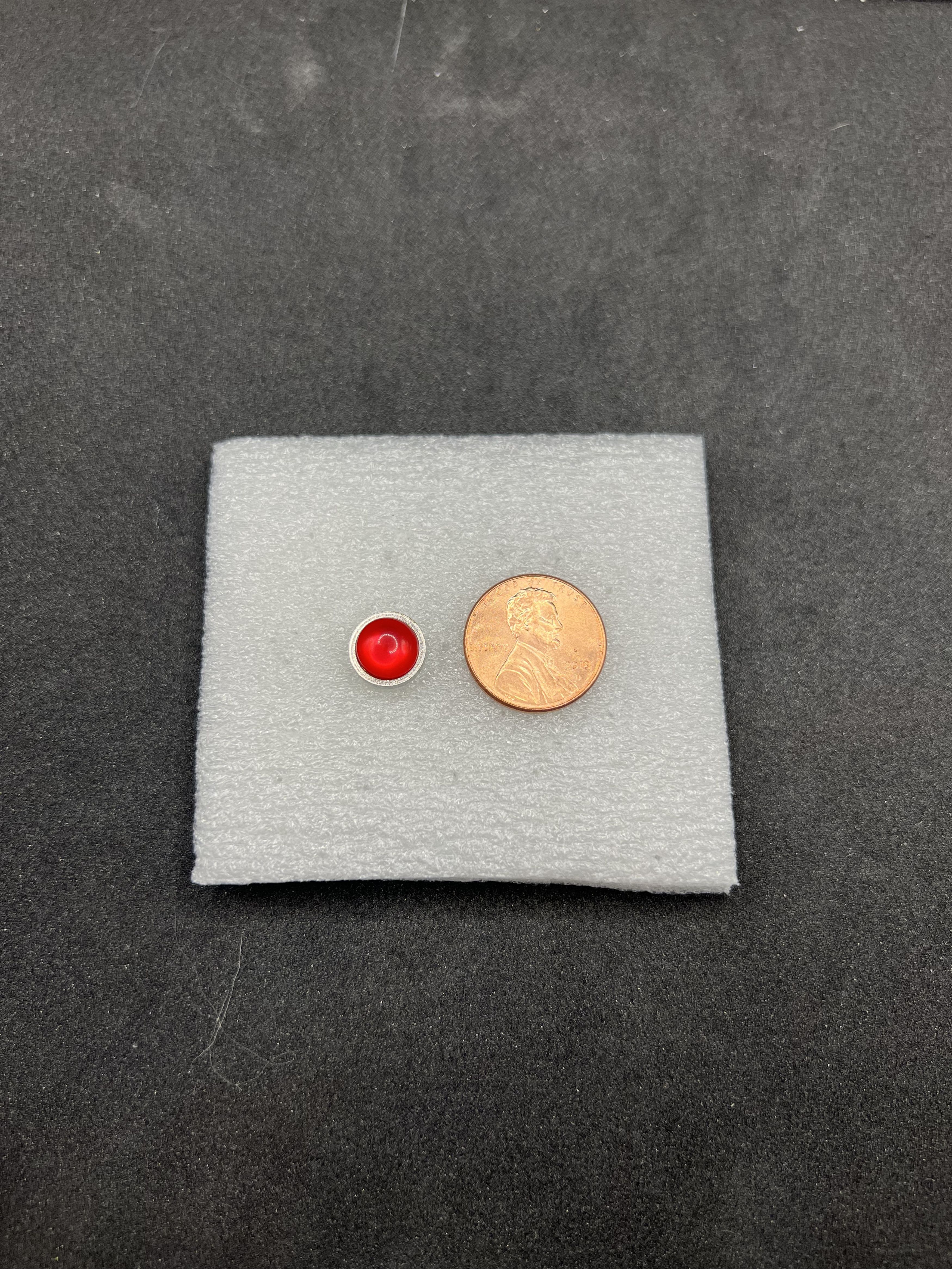 Handmade Red Crystal Stainless Steel Stud Earrings Size ONE SIZE - 2 Thumbnail