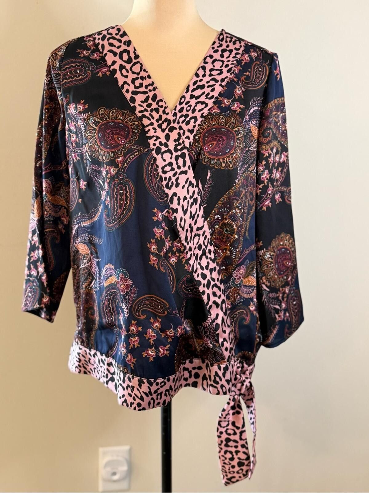 Other Dressbarn boho top paisley floral leopard print SZ SM Size S / US 4 / IT 40 - 1 Thumbnail