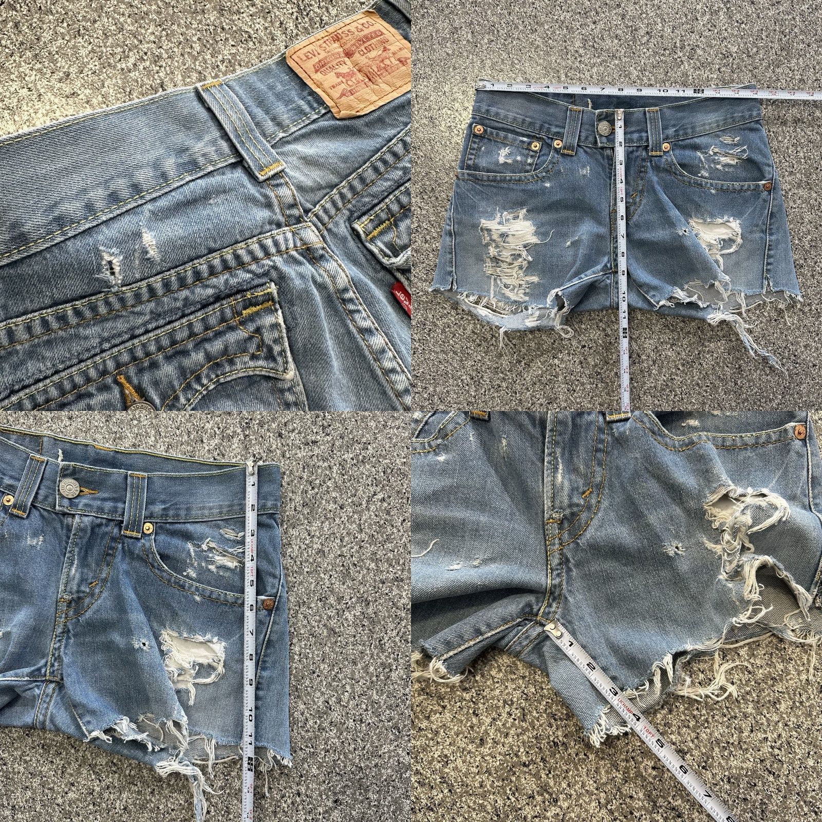 Levi's Levi's 501 Jeans Shorts Womens 6 Distressed 3 in Inseam Blue Cotton Denim Cut-Off Pockets Casual Size 28" / US 6 / IT 42 - 8 Thumbnail