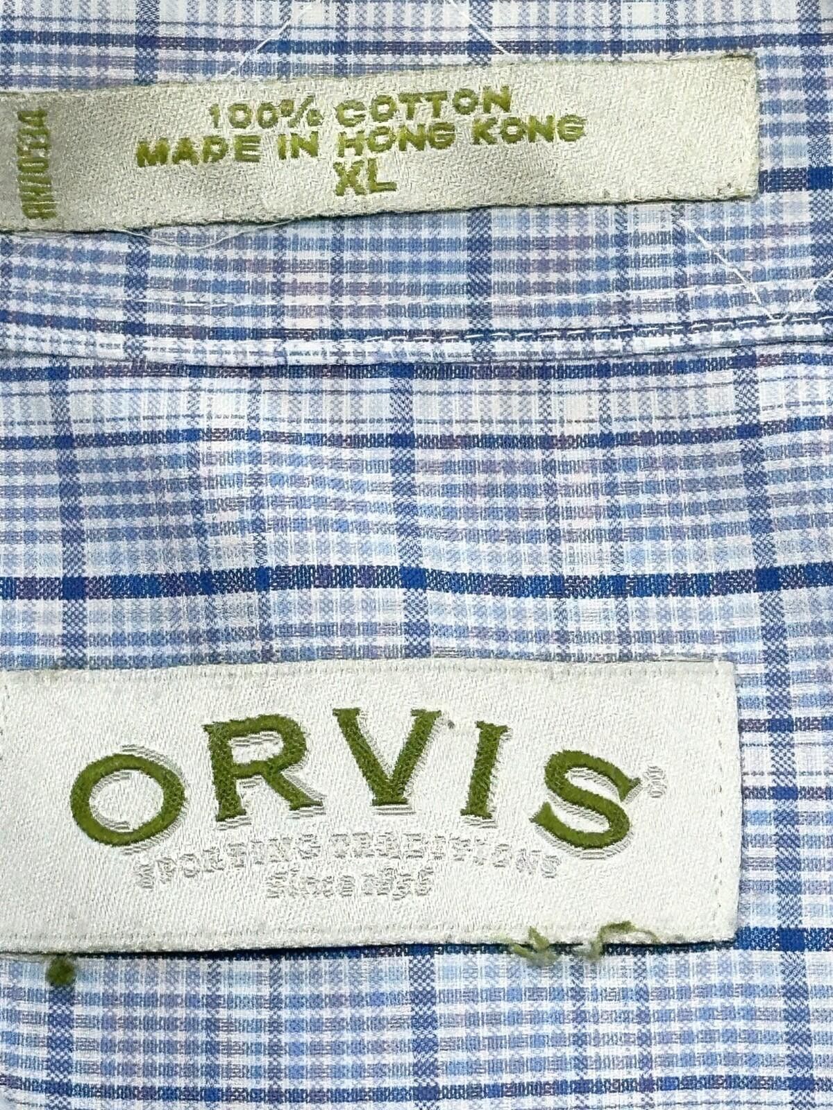 Orvis Orvis Checked 100% Cotton Oxford Button Up Blue Mens XL Size US XL / EU 56 / 4 - 7 Thumbnail