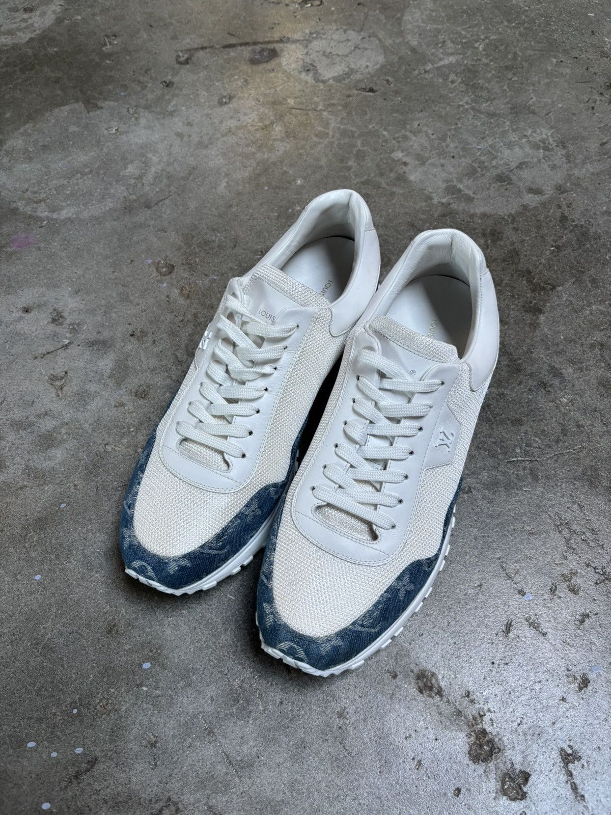 Louis Vuitton Louis Vuitton Run Away Sneaker Shoe Denim White Blue Size US 12 / EU 45 - 2 Thumbnail