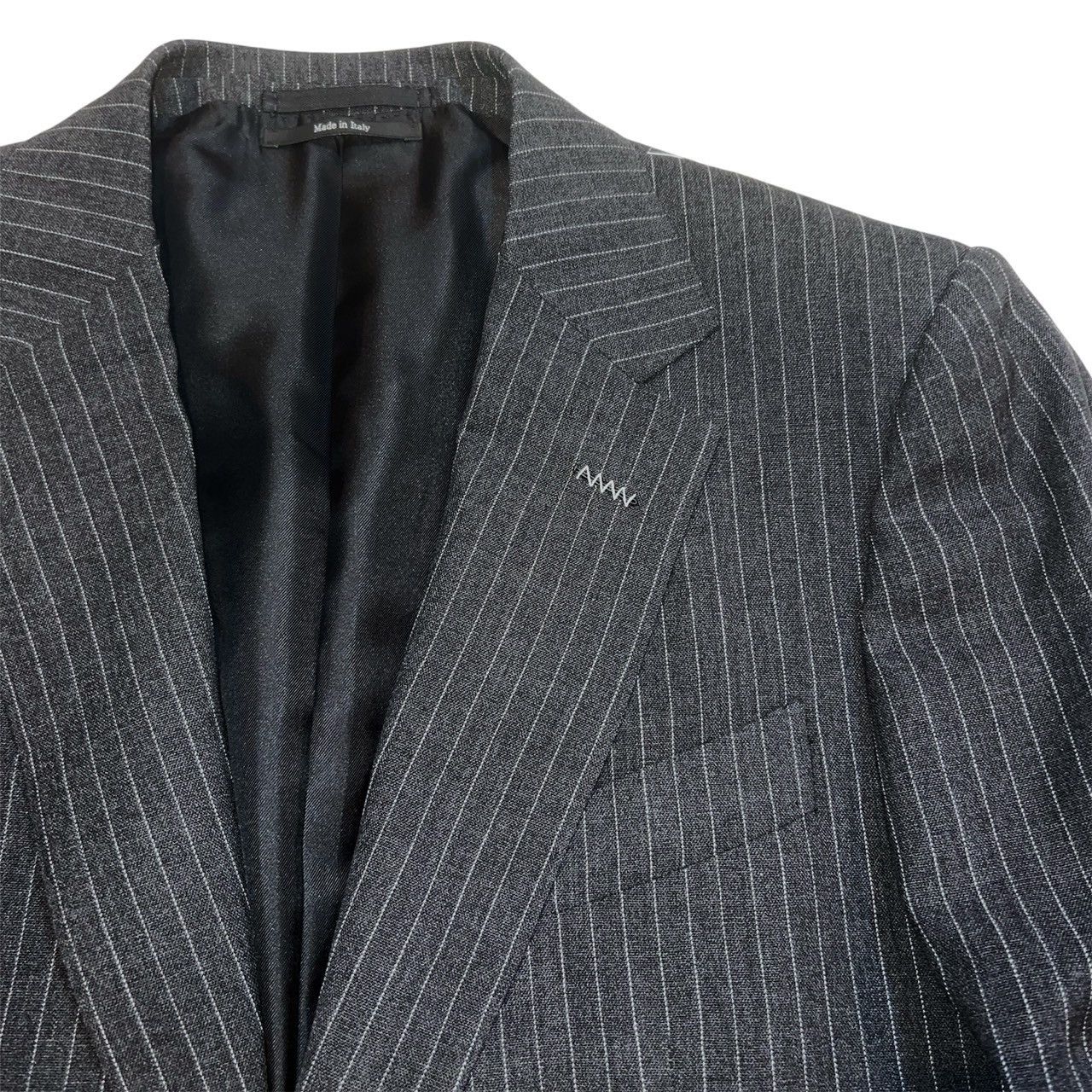 Alfred Dunhill $2700 DUNHIL wool pinstripe jacket gray/white Size 42R - 2 Thumbnail