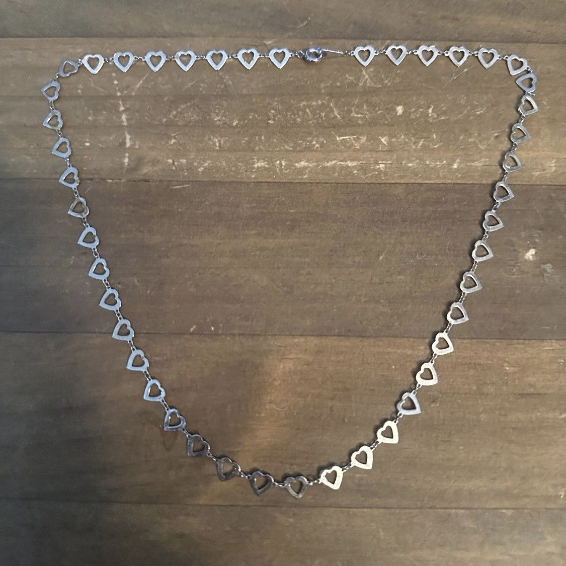 Vintage Vintage silver tone heart link necklace Size ONE SIZE - 2 Thumbnail