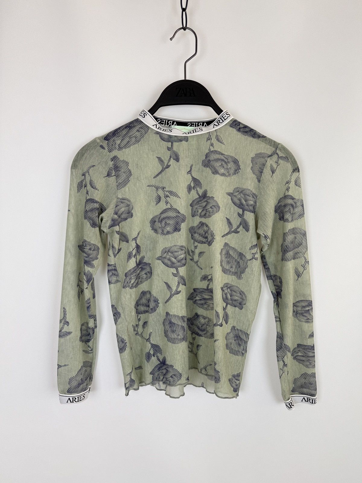 Aries Aries Roses Tulle Printed Long Sleeve Mesh Top Size M / US 6-8 / IT 42-44 - 3 Thumbnail