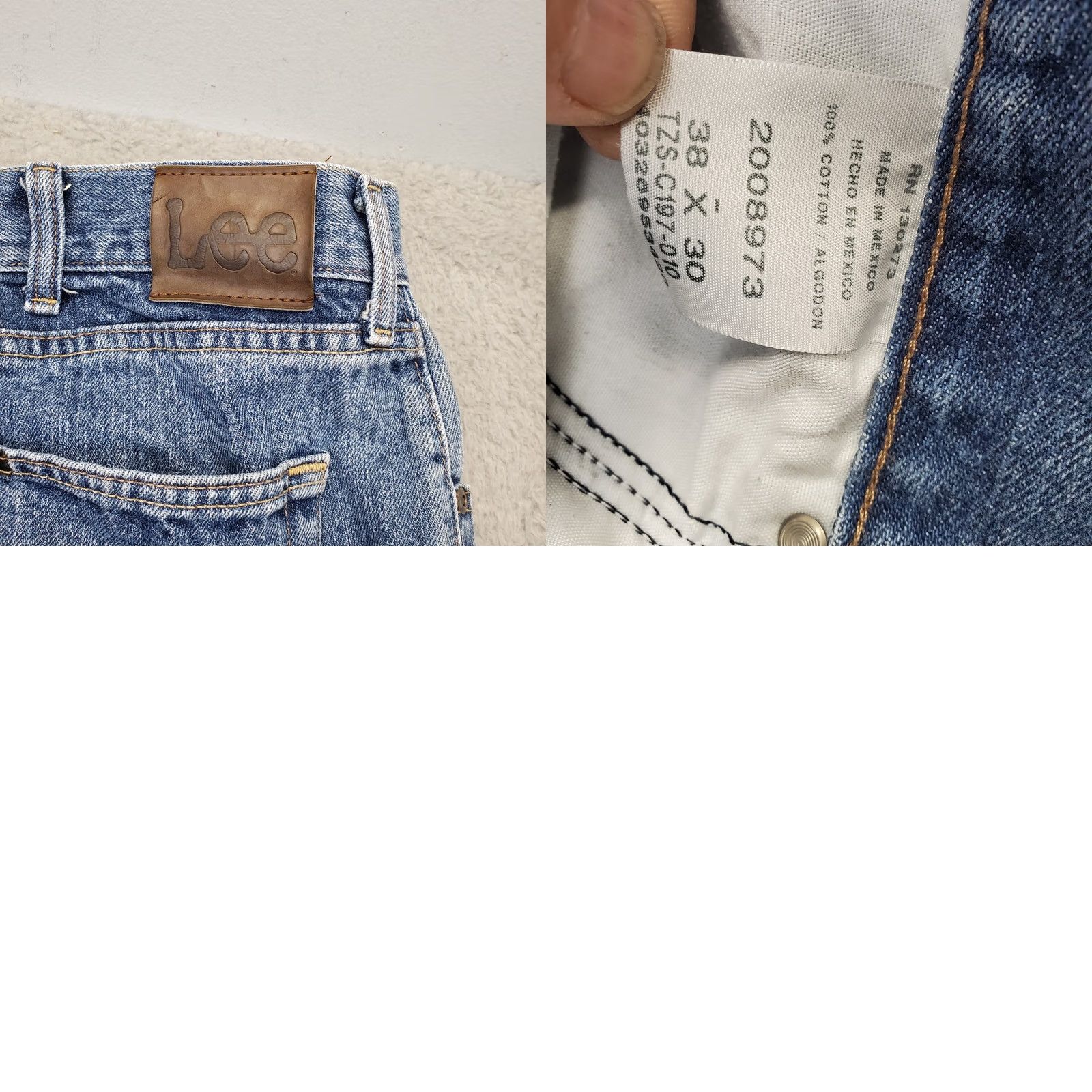 Lee Lee Jeans Mens Size 38 Regular Blue Denim Flat Front Medium Wash Straight Leg Jeans Size US 38 / EU 54 - 8 Thumbnail