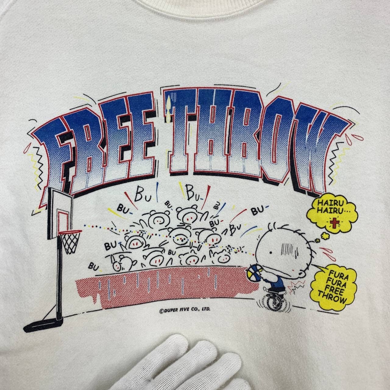 Japanese Brand × Vintage 90s Vintage DUPER FIVE Free Throw Sweatshirt #2481/AN Size US S / EU 44-46 / 1 - 2 Thumbnail