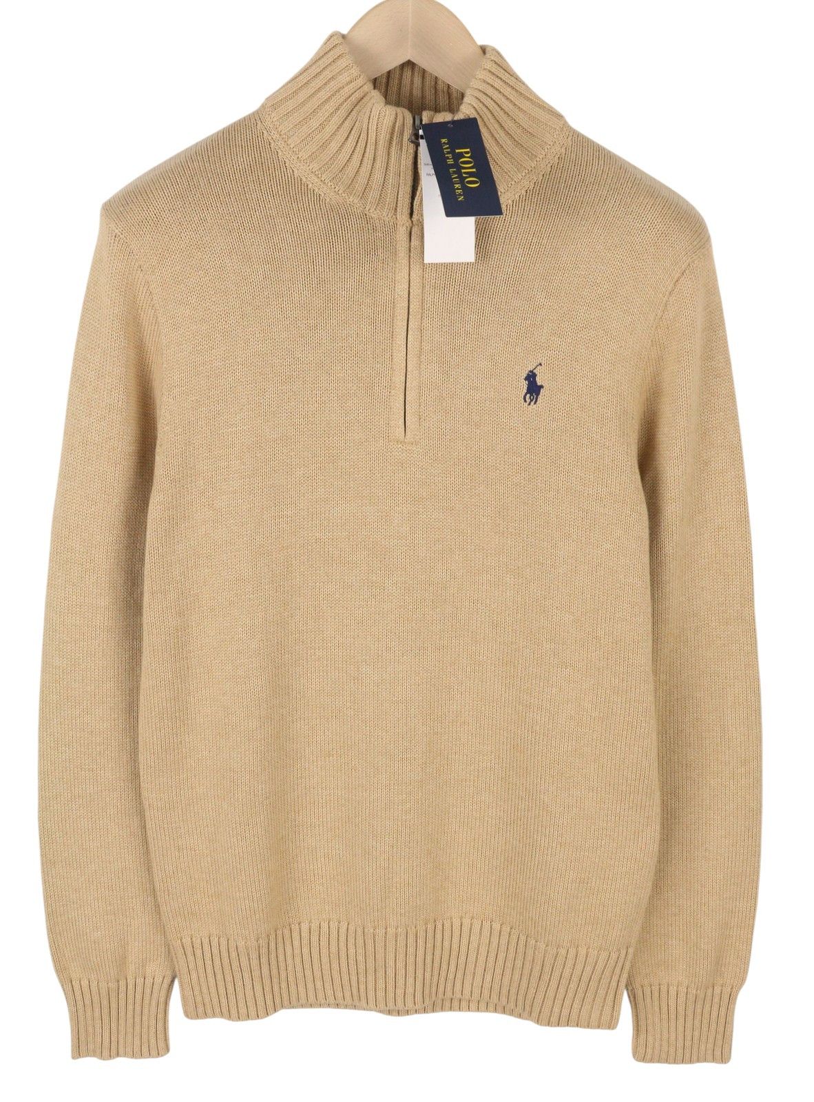 Ralph Lauren BROWN S Half Zip Neck Pullover Jumper 86936 Size US S / EU 44-46 / 1 - 2 Thumbnail