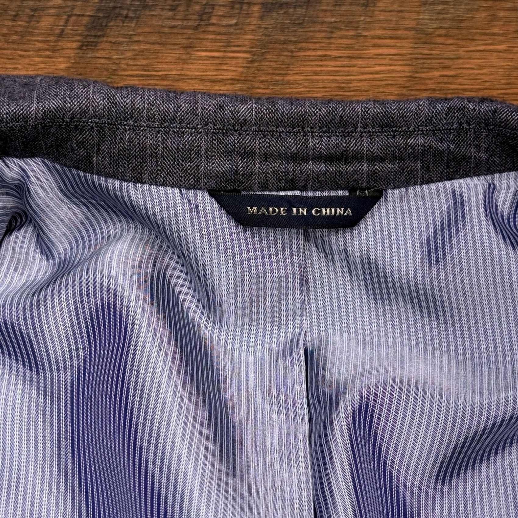 Banana Republic Banana Republic Gray Herringbone Cotton Italian Fabric Tailored Fit Blazer 48R Men Size 48R - 5 Thumbnail