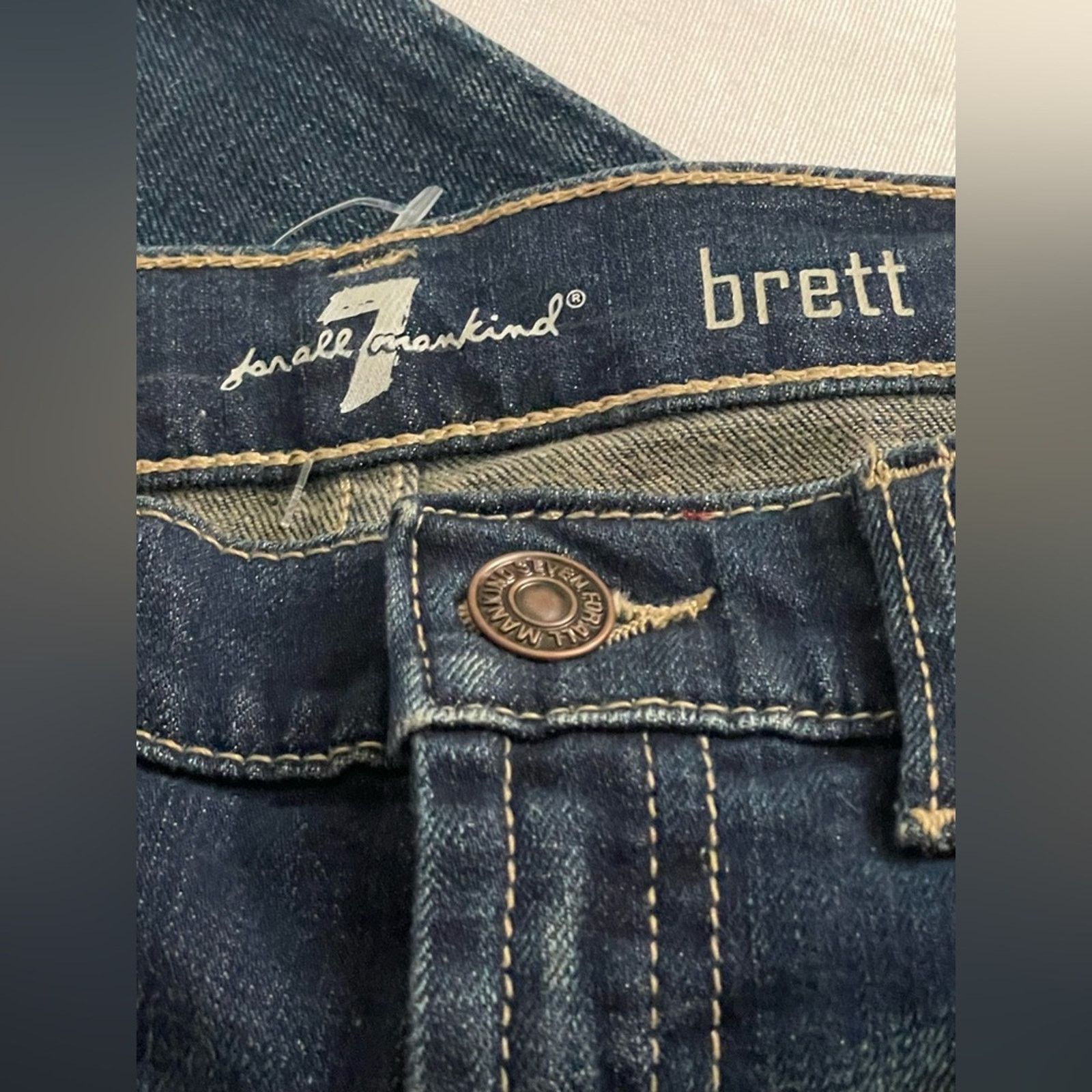 7 For All Mankind 7 For All Mankind Brett Dark Distressed Bootcut Jeans Boy 12 Size 34" / US 12 / IT 48 - 7 Thumbnail