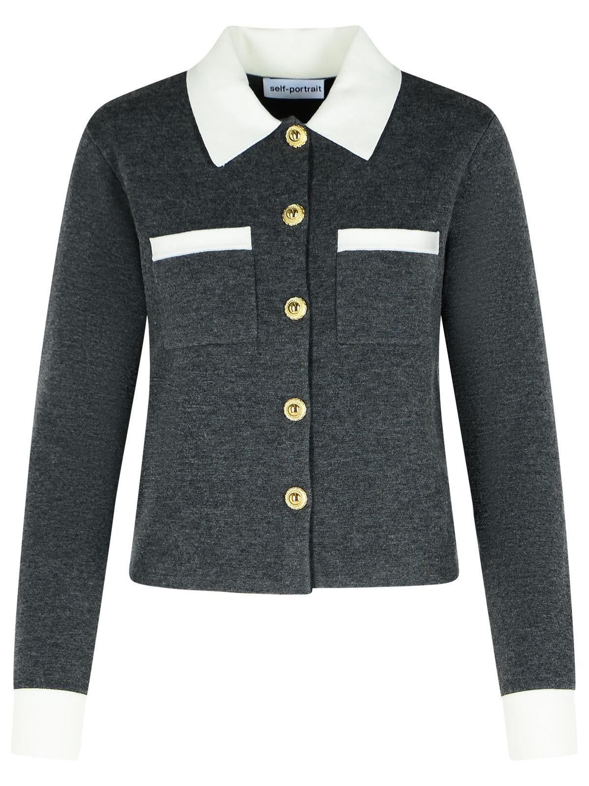 Self-Portrait SELF PORTRAIT Grey Wool Blend Sweater Size XS / US 0-2 / IT 36-38 - 1 Thumbnail