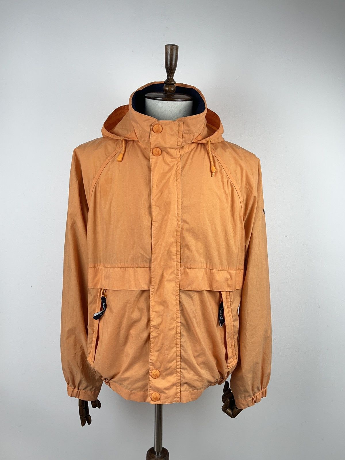 Nautica × Vintage Nautica Vintage Orange Hooded Jacket Size L Size US L / EU 52-54 / 3 - 1 Thumbnail