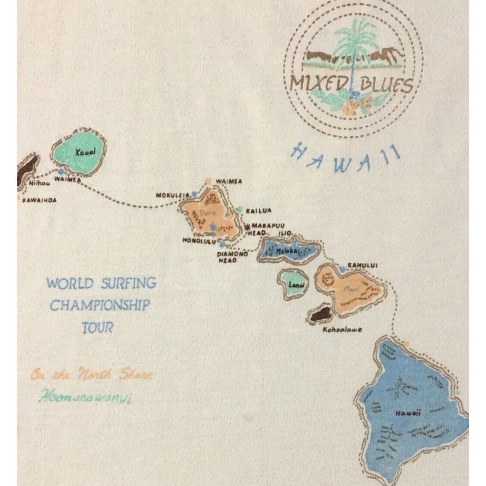 Vintage VINTAGE World Surf Championship Shirt 80s Hawaii Quiksilver OP 70s Crop Beige Womens Size ONE SIZE - 2 Thumbnail