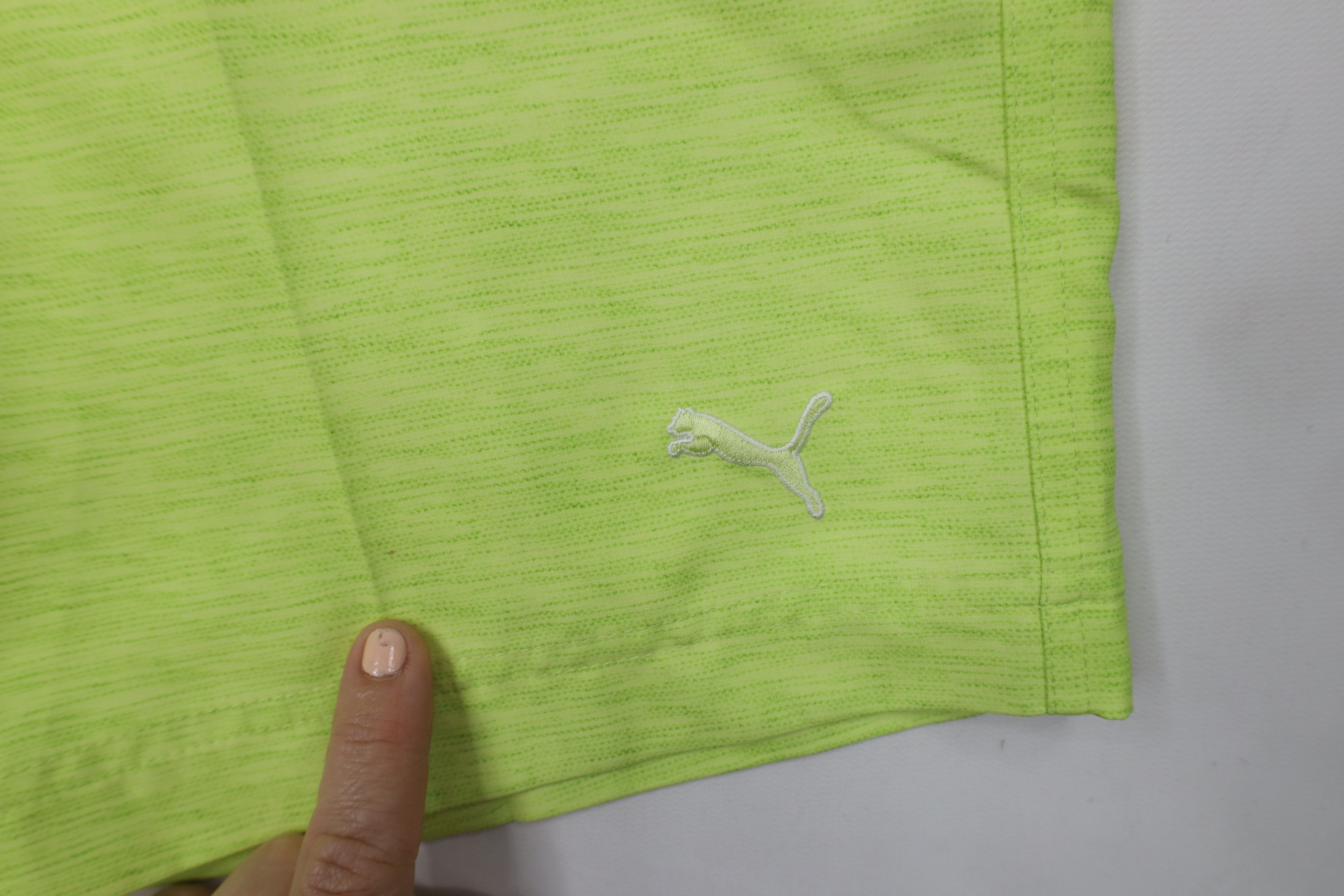 Puma × Vintage Puma Golf Cell Chambray Golfing Chino Shorts Lime Green Size US 30 / EU 46 - 5 Thumbnail