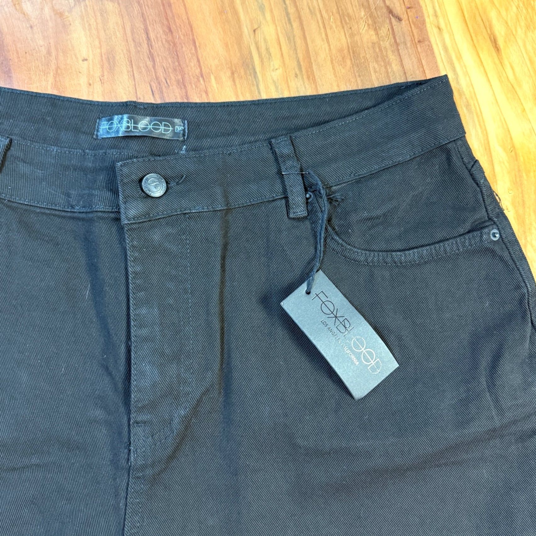 Vintage Foxblood Women's Shorts 36 Denim Raw Hem Cotton Goth Punk Black Size 25" / US 0 / IT 36 - 2 Thumbnail