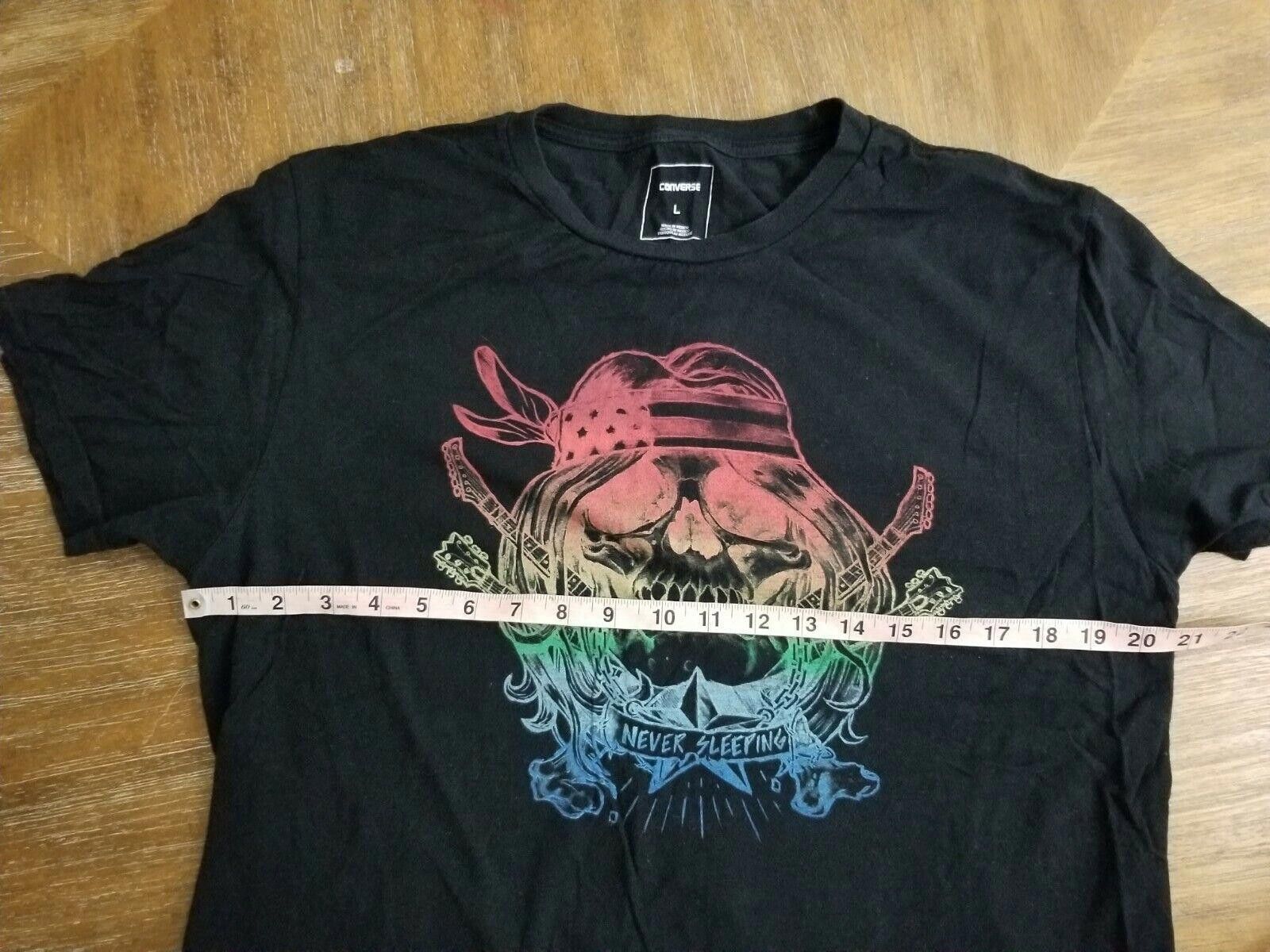 Converse Converse T Shirt Large Black Rock N Roll Trippy Size L / US 10 / IT 46 - 4 Thumbnail