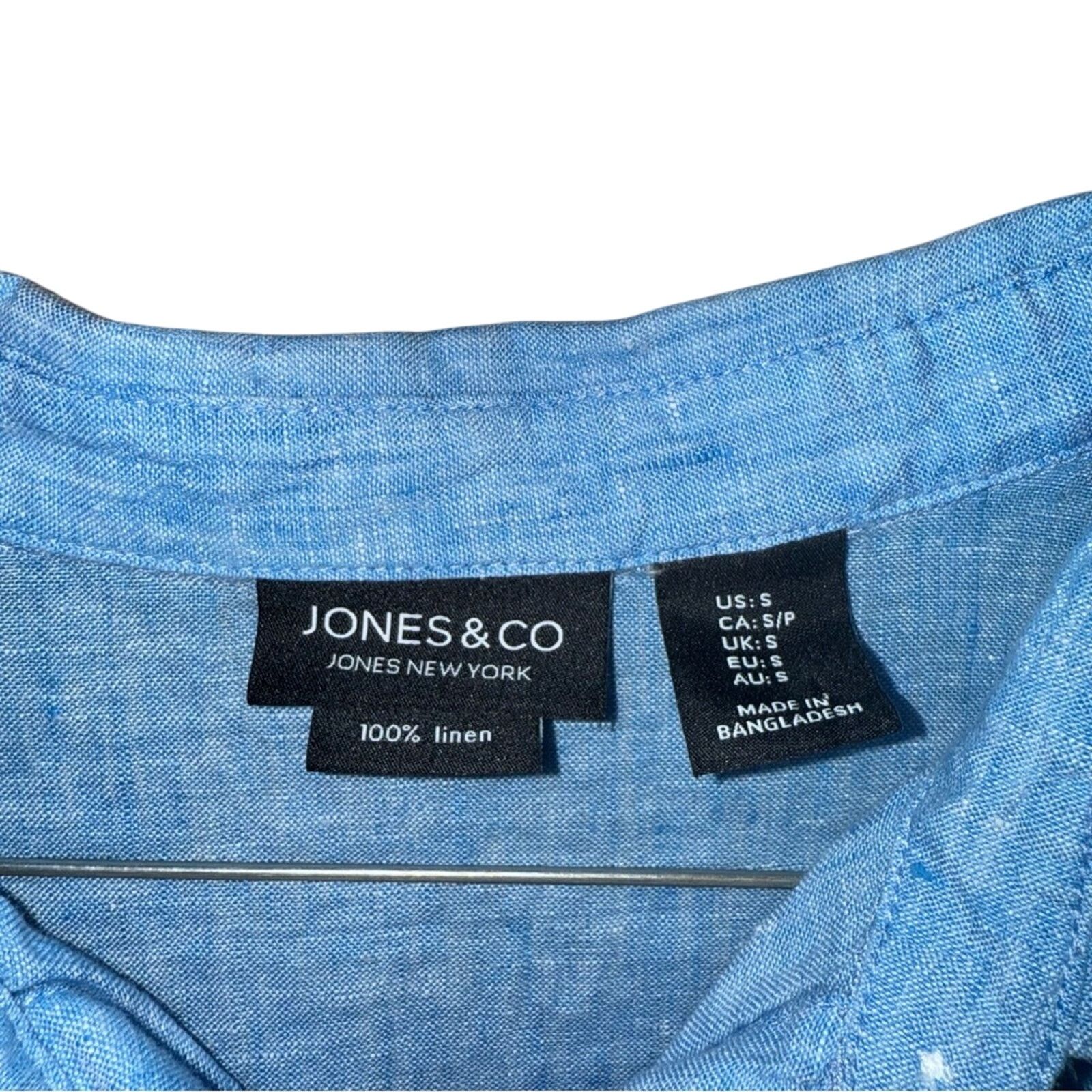Jones New York Jones & Co Size Small 100% Linen Women's Blue Sleeveless Top Size S / US 4 / IT 40 - 3 Thumbnail