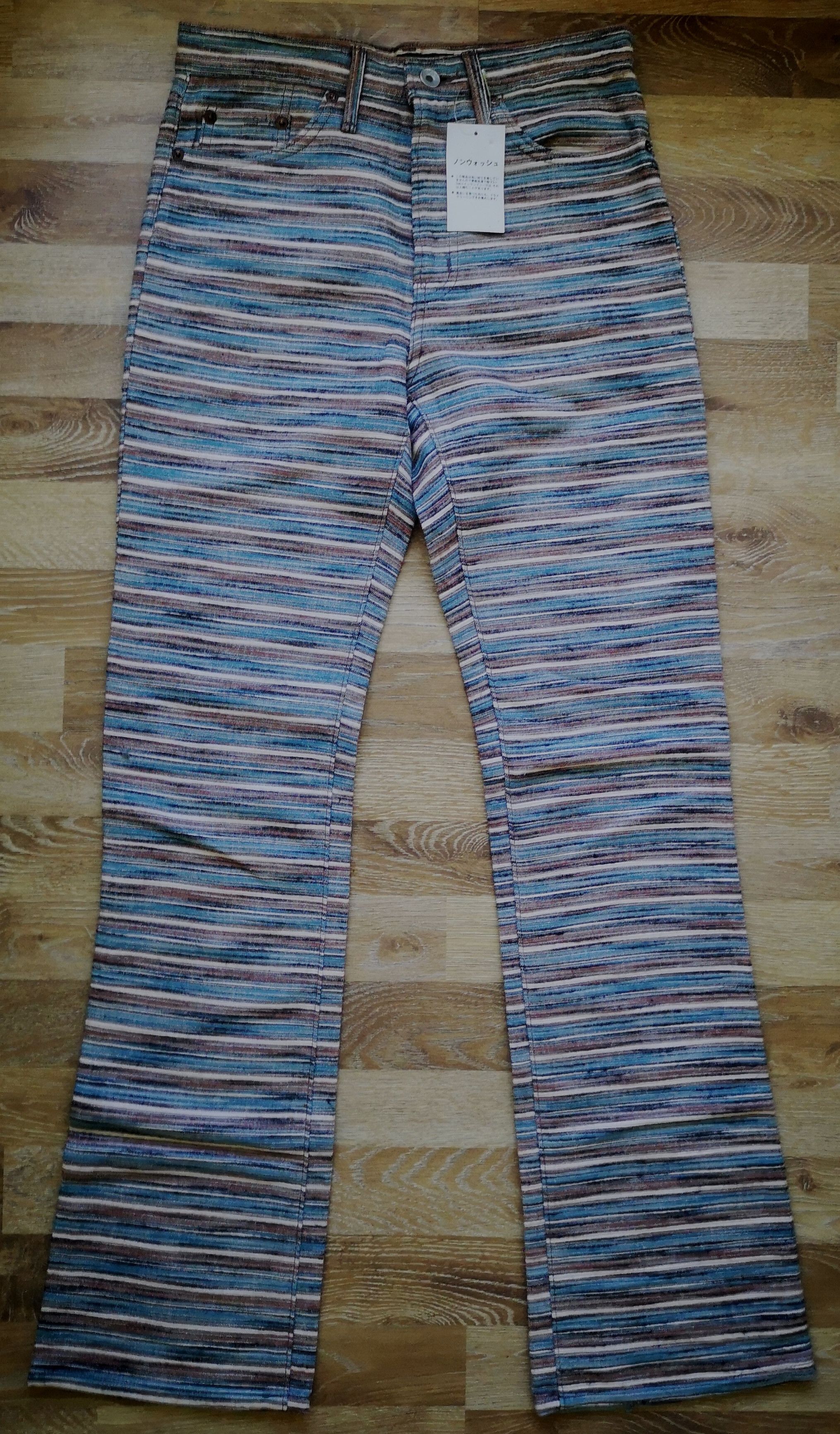 Japanese Brand × Solid and Striped NWT Vintage Japan Brand Nuve Striped Flare Pants Size 28" / US 6 / IT 42 - 1 Thumbnail