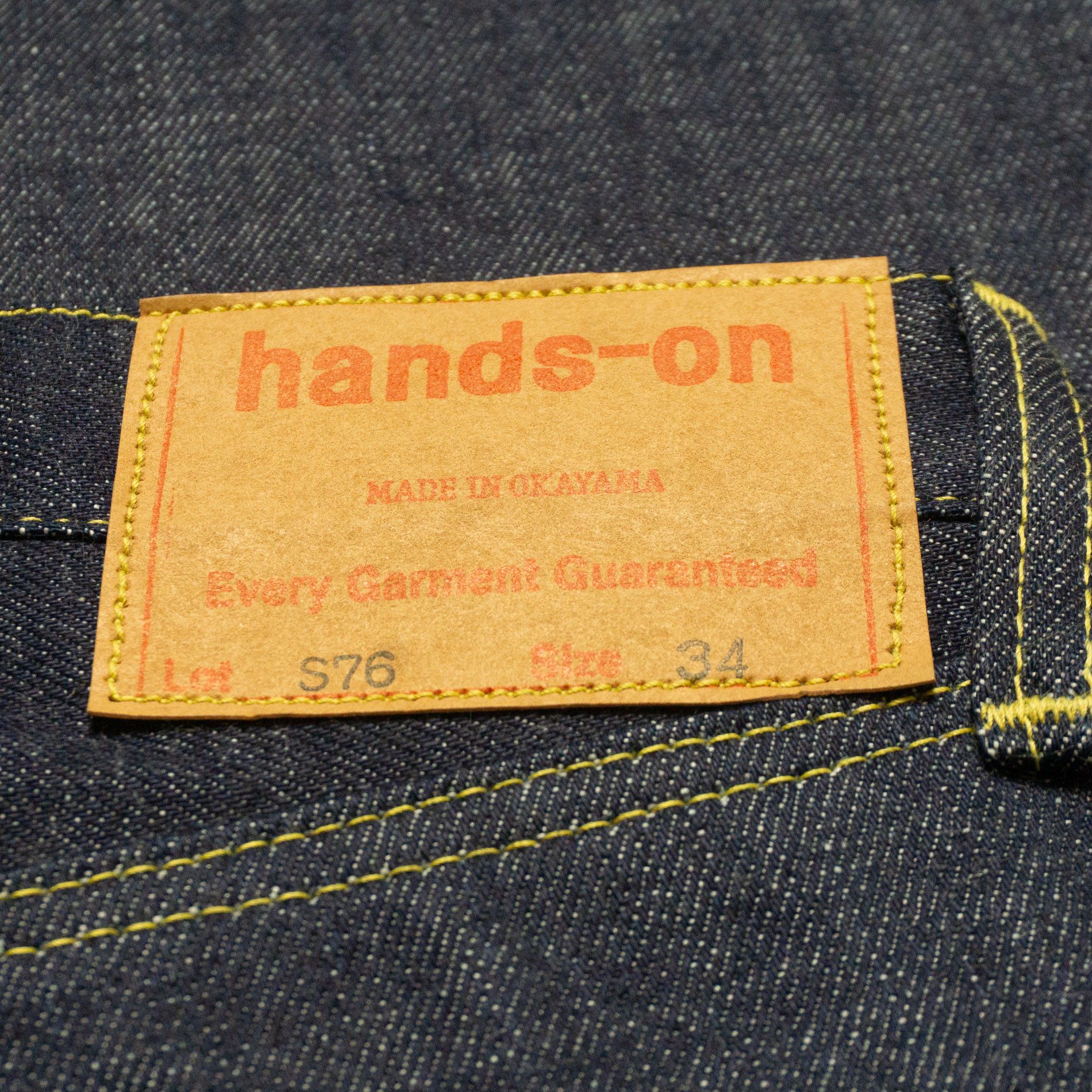 Japanese Brand HANDS-ON S76 W34xL36 1966-type Hand-crafted Selvedge Jeans Size US 34 / EU 50 - 5 Thumbnail