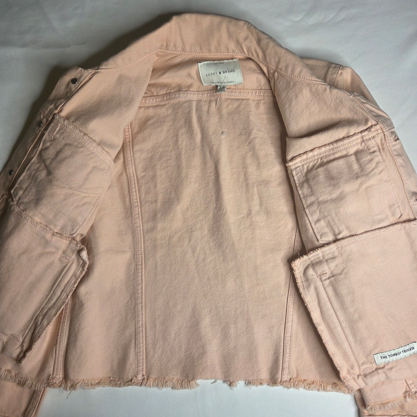 Lucky Brand Women's Lucky Brand Tomboy Trucker Pink Denim Jean Jacket Size M / US 6-8 / IT 42-44 - 3 Thumbnail