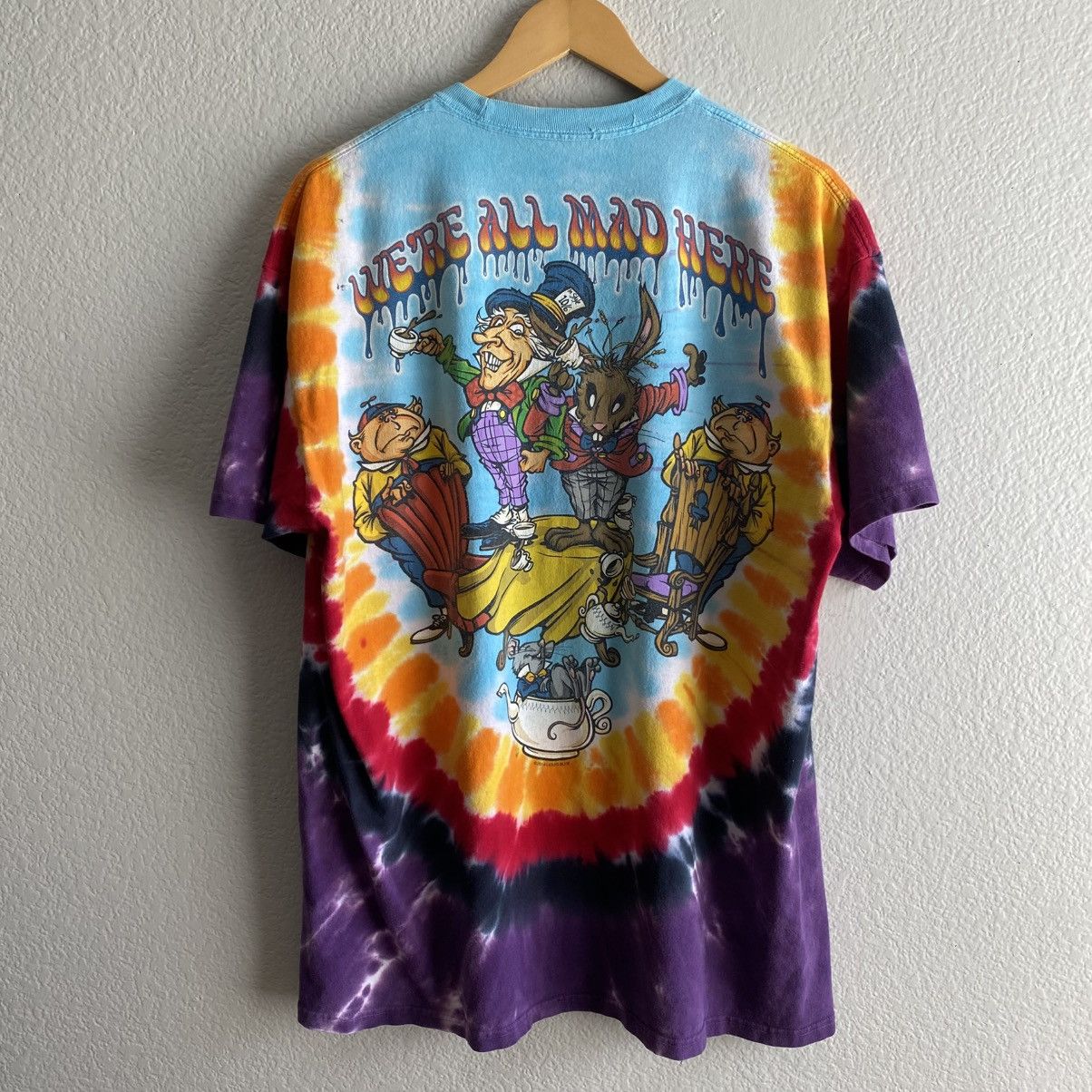 Vintage Vintage Liquid Blue Alice in Wonderland Tie Dye Tee Shirt Size US XXL / EU 58 / 5 - 3 Thumbnail