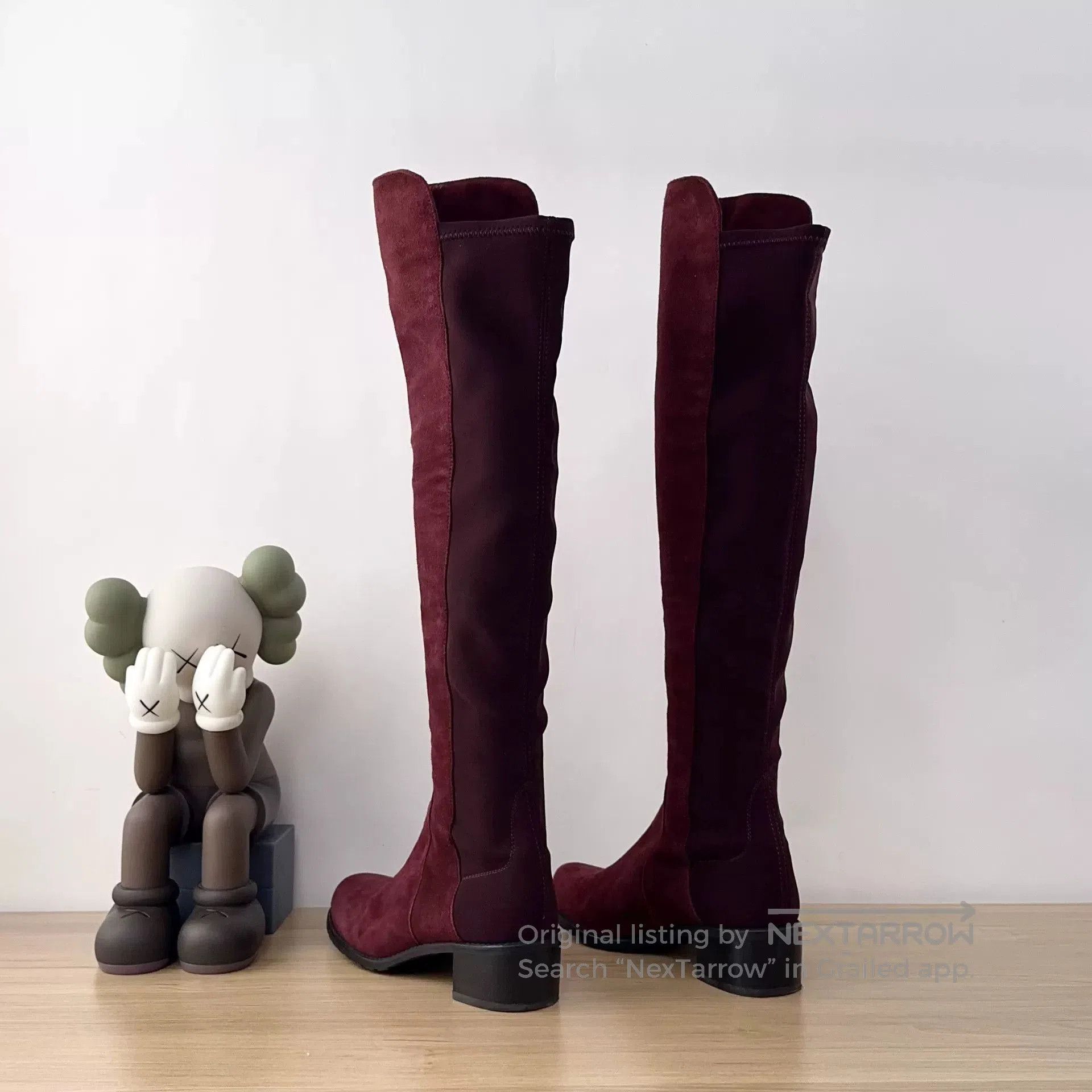 Stuart Weitzman SW Wine Red Suede Knee. Size US 4.5 / IT 34.5 - 6 Thumbnail
