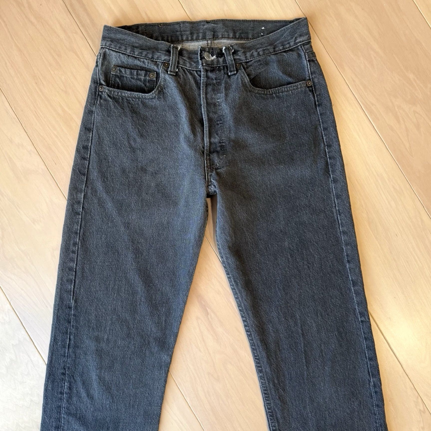 Levi's VINTAGE Levi's 501 Jeans 29 Black 80s USA Made Workwear Non Selvedge Men Size 29" - 3 Thumbnail