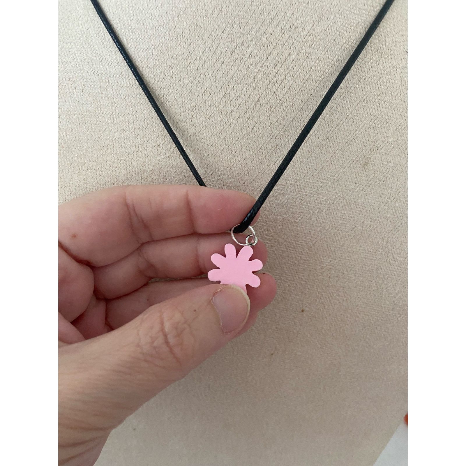 Handmade Pink daisy pendant necklace Size ONE SIZE - 3 Thumbnail