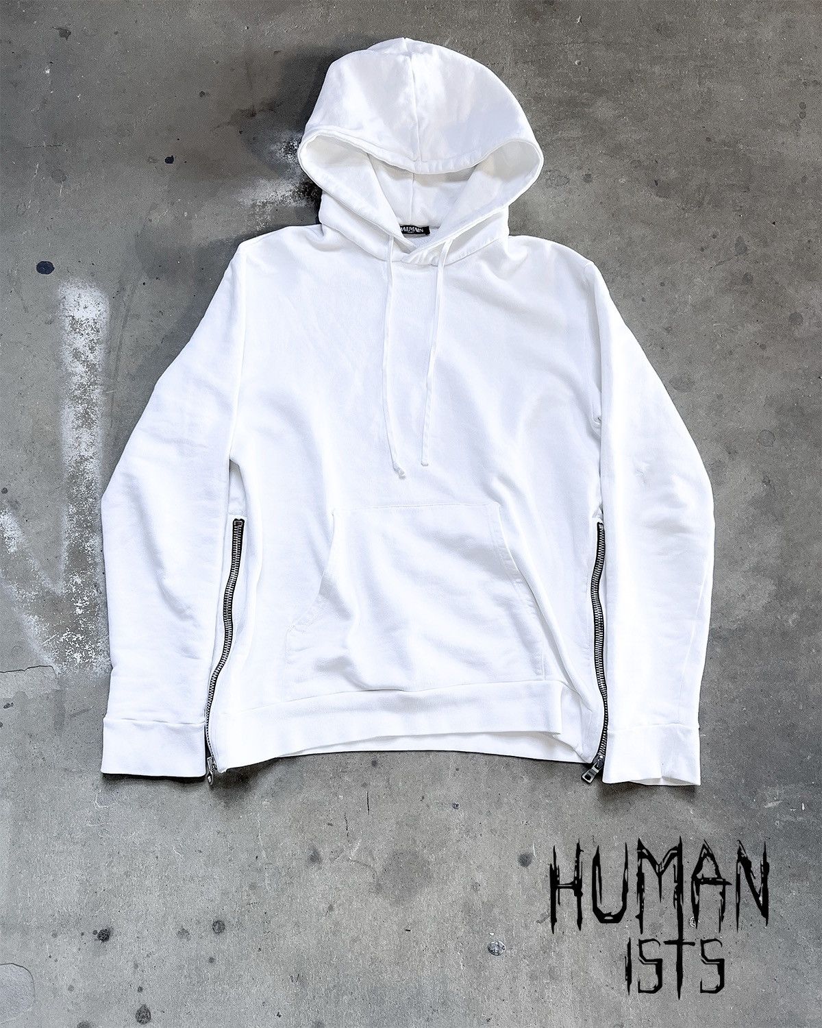 Balmain WHITE SIDE ZIP HOODIE Size US M / EU 48-50 / 2 - 1 Thumbnail