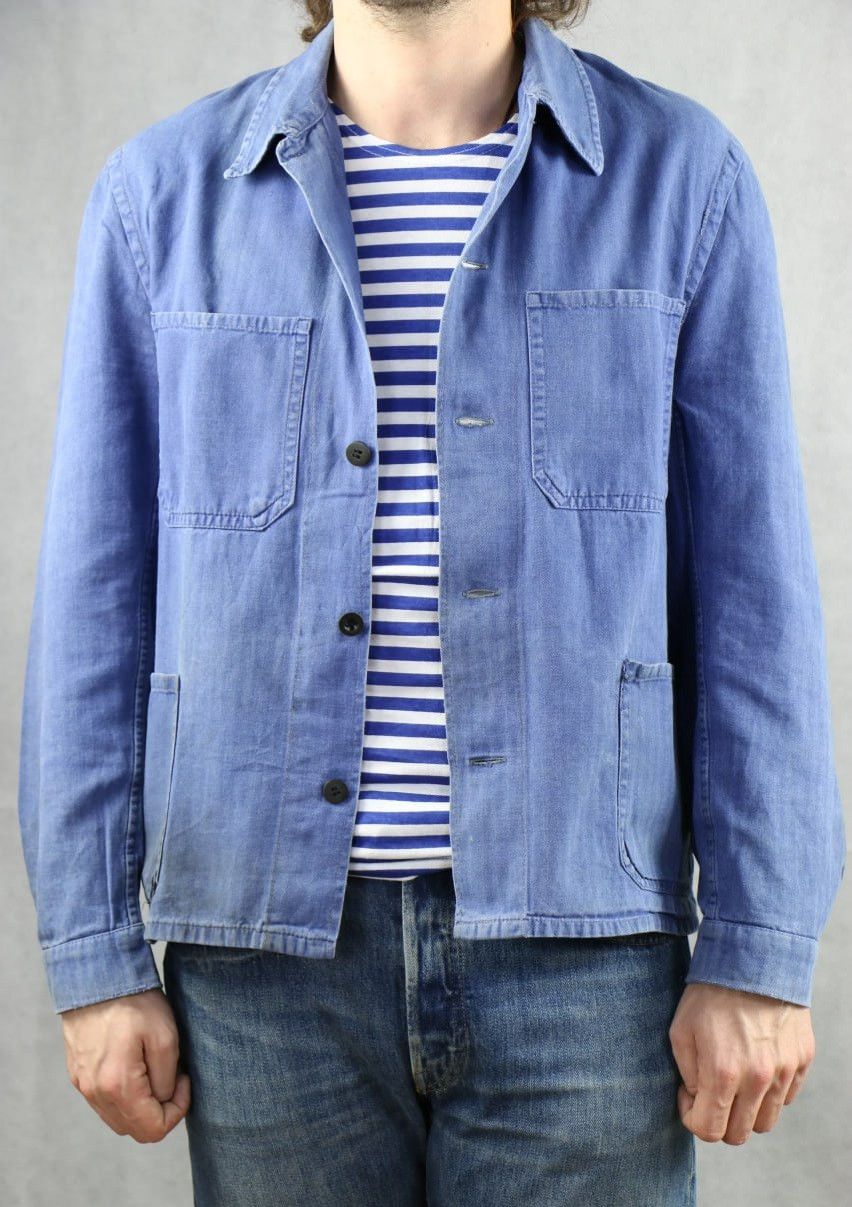 ジャケット・アウター 60s \"FRENCH WORK\" SUN FADE JACKET as-is* Super Sun Faded Cotton Twill French Workwear Jacket