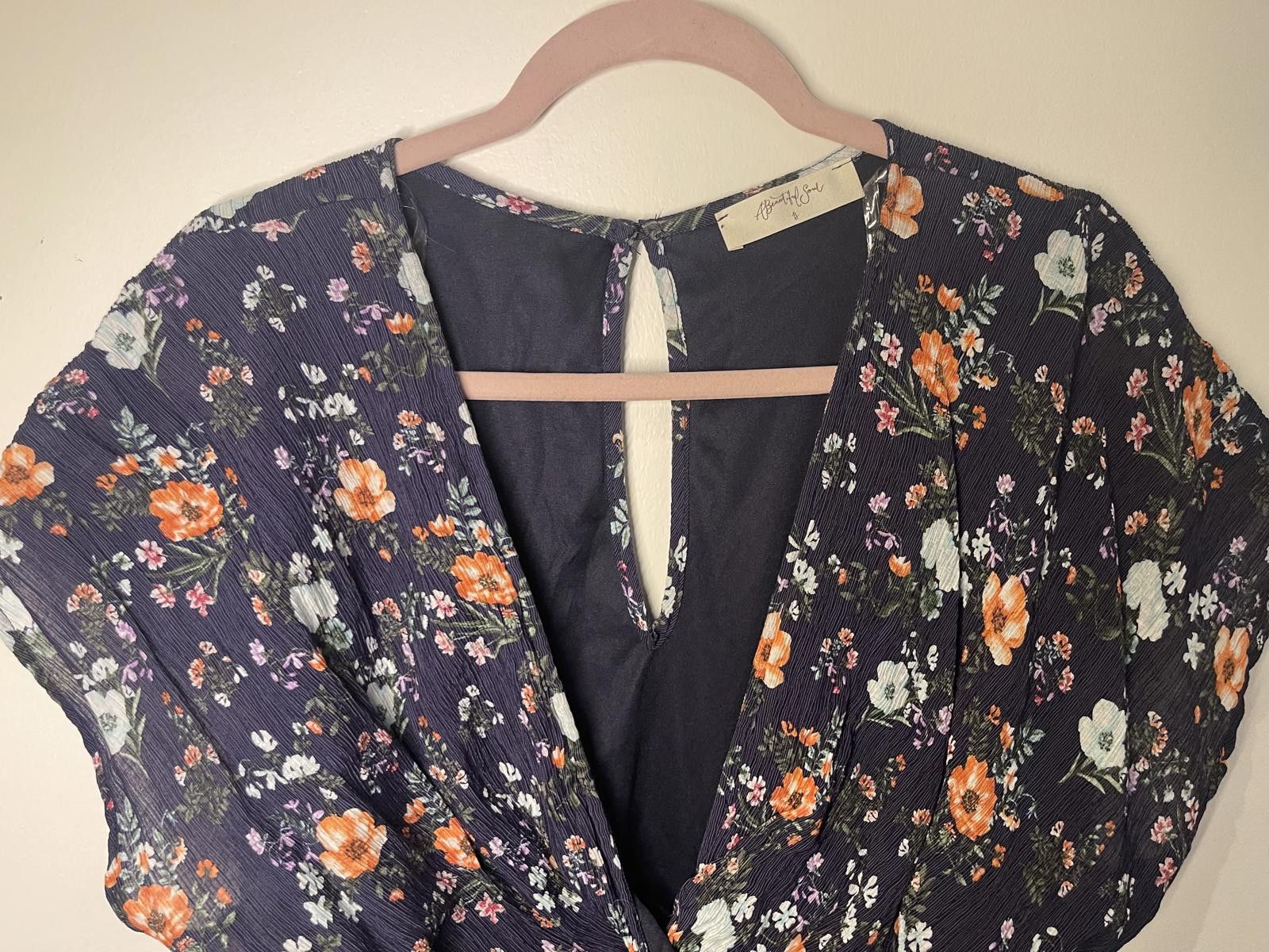 Designer A Beautiful Soul blue floral jumpsuit Size ONE SIZE - 4 Thumbnail