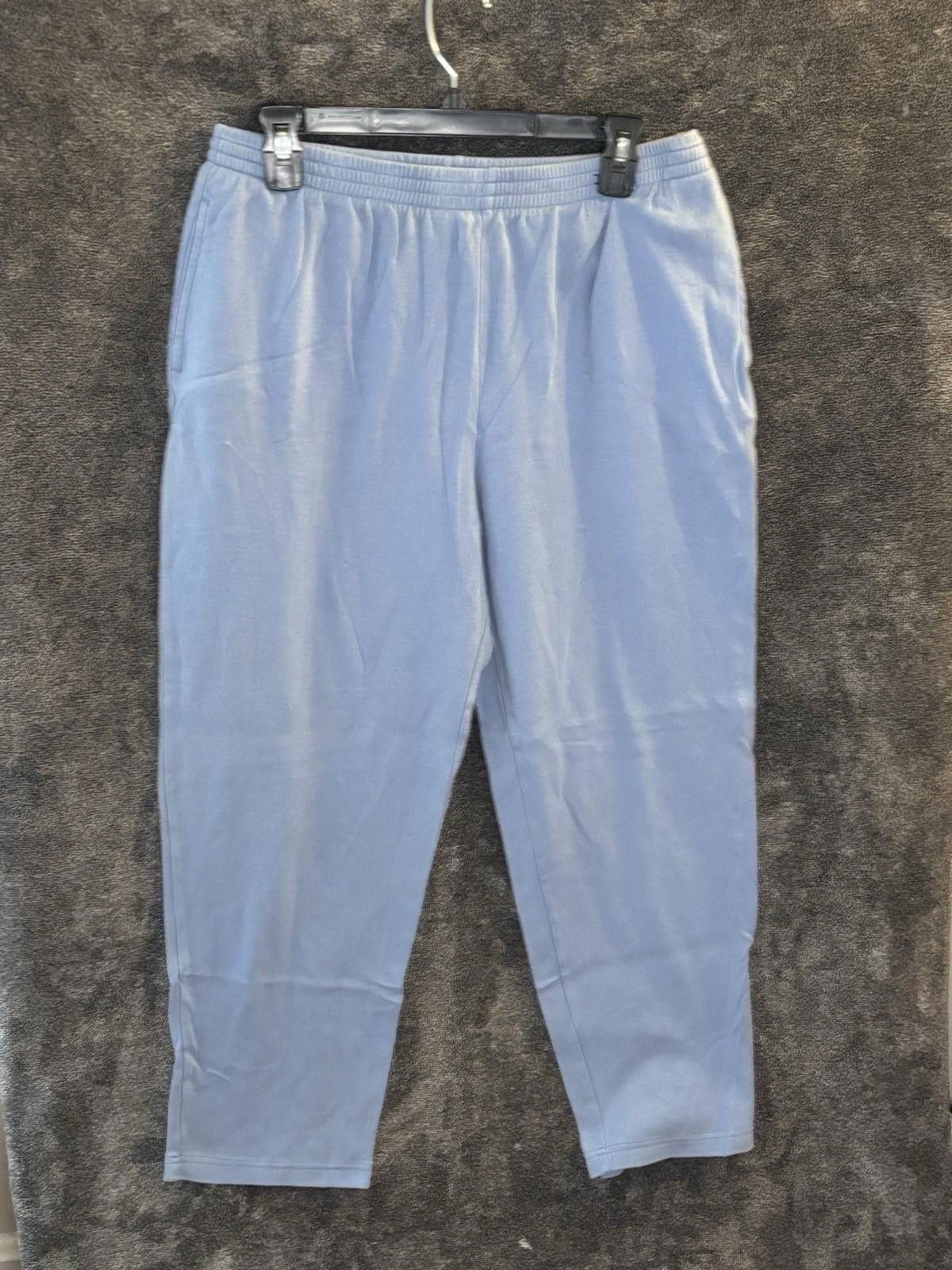 Other NWF Light Blue Cotton Capri Lounge Pants Sz L Elastic Waist Size 36" / US 14 / IT 50 - 4 Thumbnail