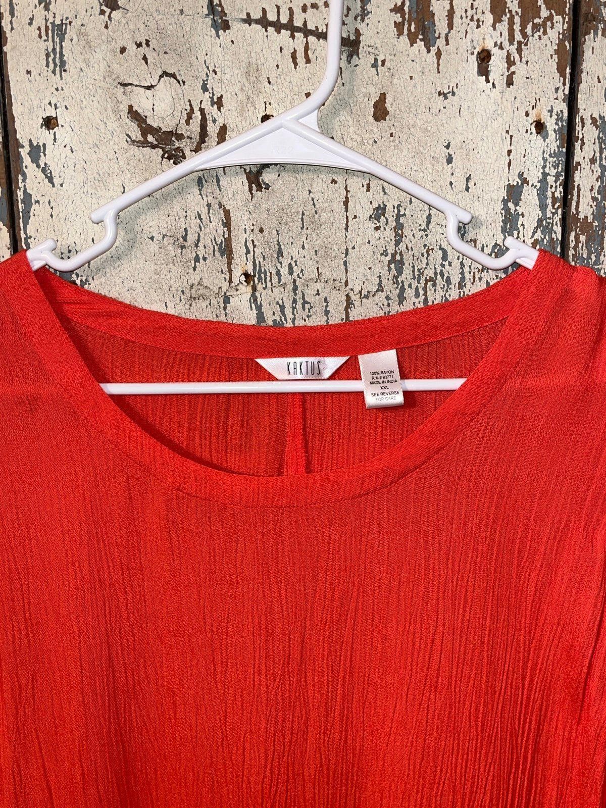Designer Fun Kaktus womens dress, size XXL, red orange Size XXL / US 16-18 / IT 52-54 - 2 Thumbnail