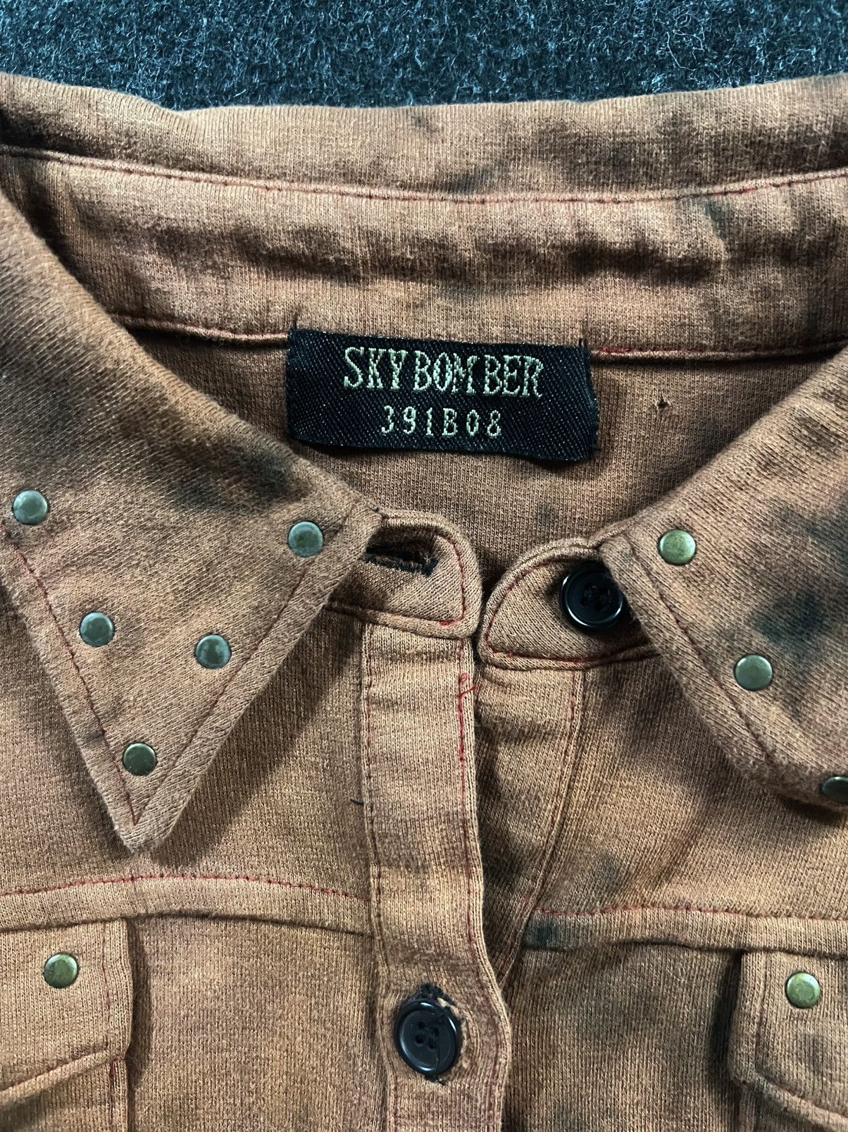 If Six Was Nine Vintage Black Bleached Sky Bomber 391B08 Jacket Size S / US 4 / IT 40 - 3 Thumbnail
