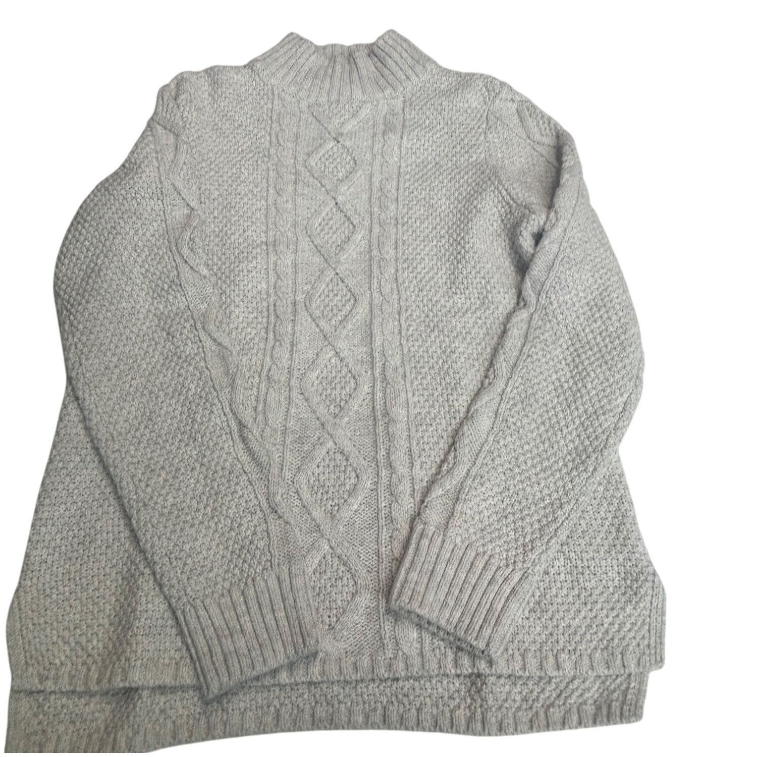 Lucky Brand Lucky Brand Cable Knit Turtleneck Sweater, Gray, Size M Size M / US 6-8 / IT 42-44 - 12 Thumbnail