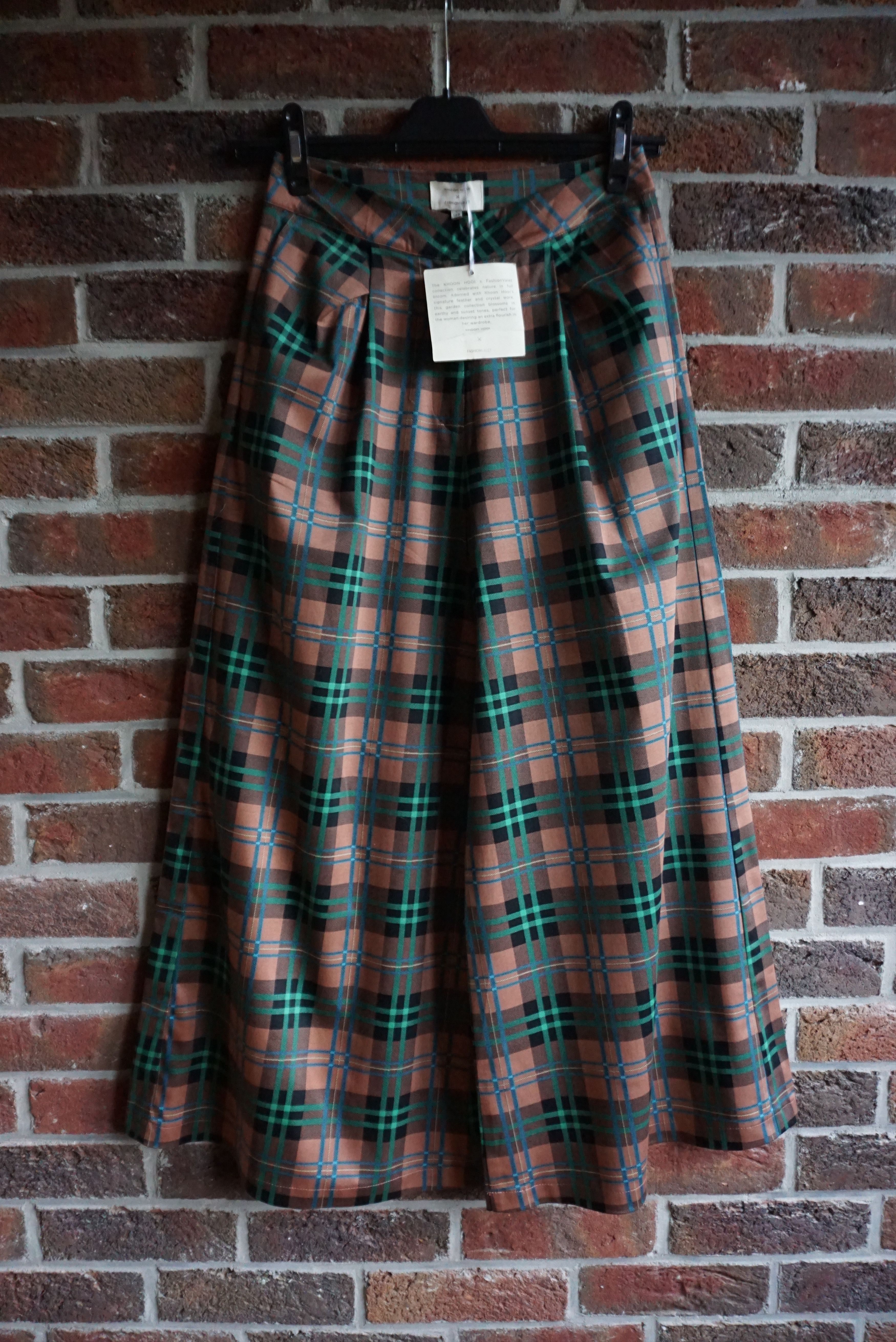Designer KHOON HOOI UK 8 36 S checked trousers palazzo pants Size 27" / US 4 / IT 40 - 11 Thumbnail